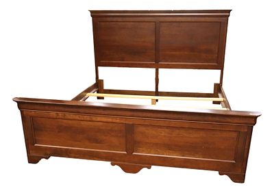 Traditional Cherry Country King Paneled Bed. Traditional solid cherry paneled country king size 