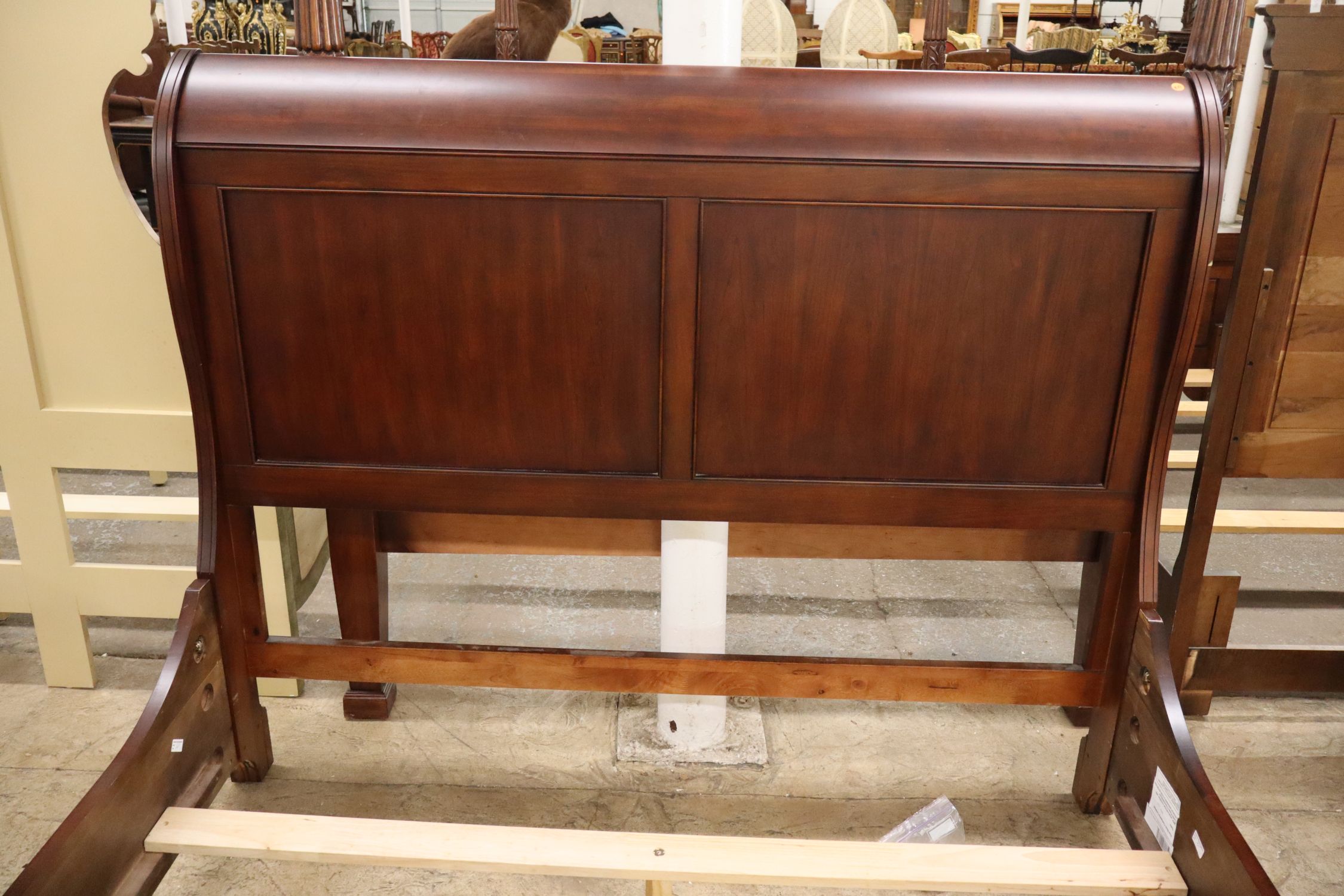 Hoa Binh Co. Queen Mahogany Sleigh Bed 52"h