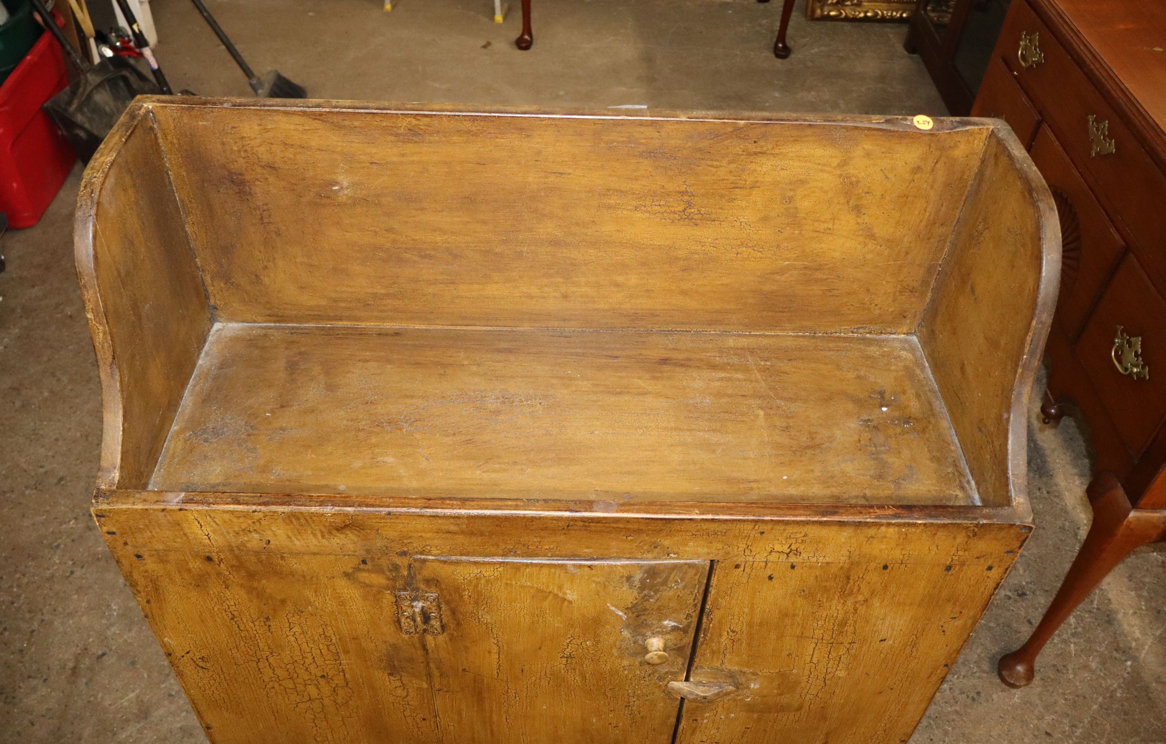 Antique Primitive Dry Sink Mustard Grain Paint