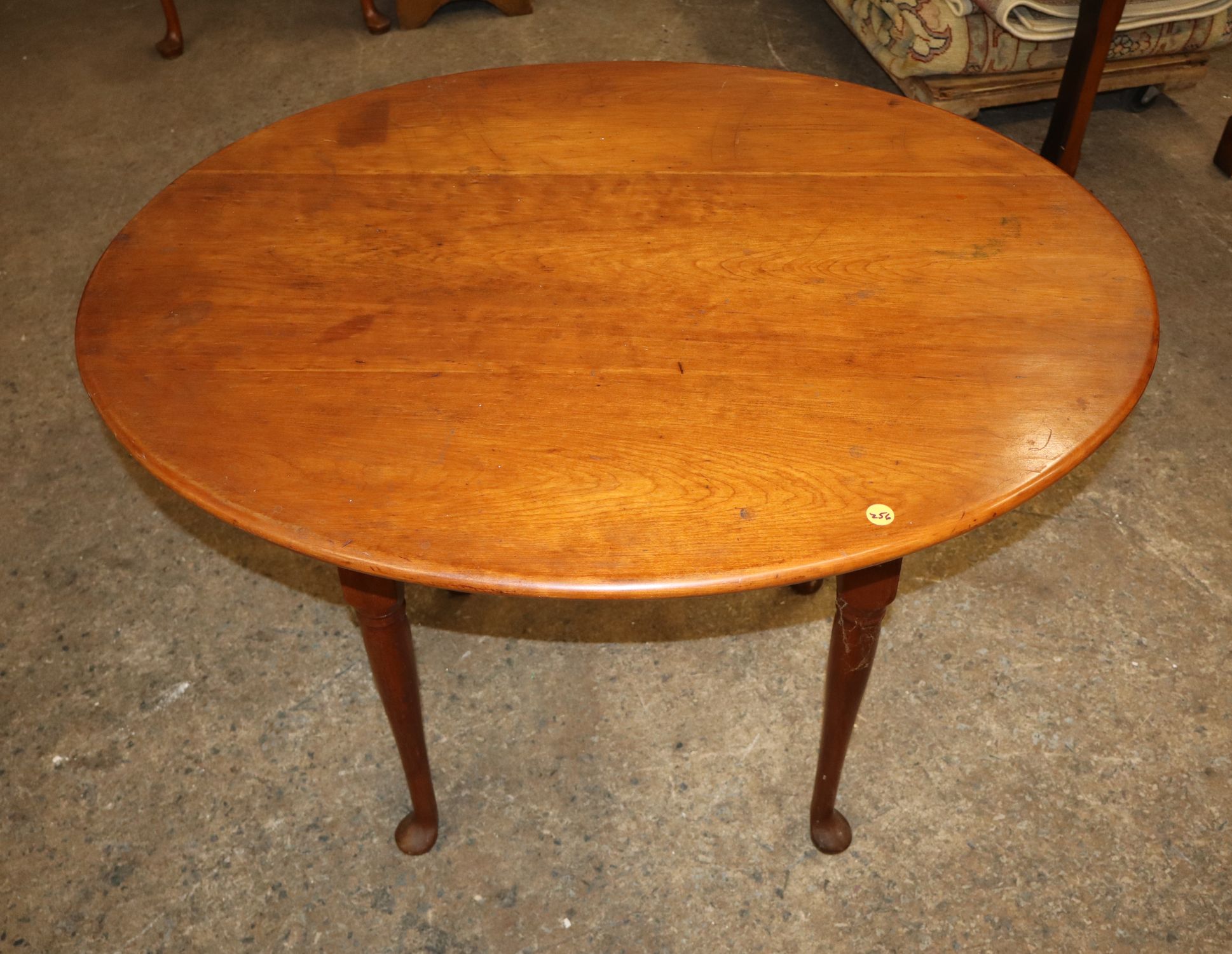 Antique solid cherry oval QA table circa 1790-1820's