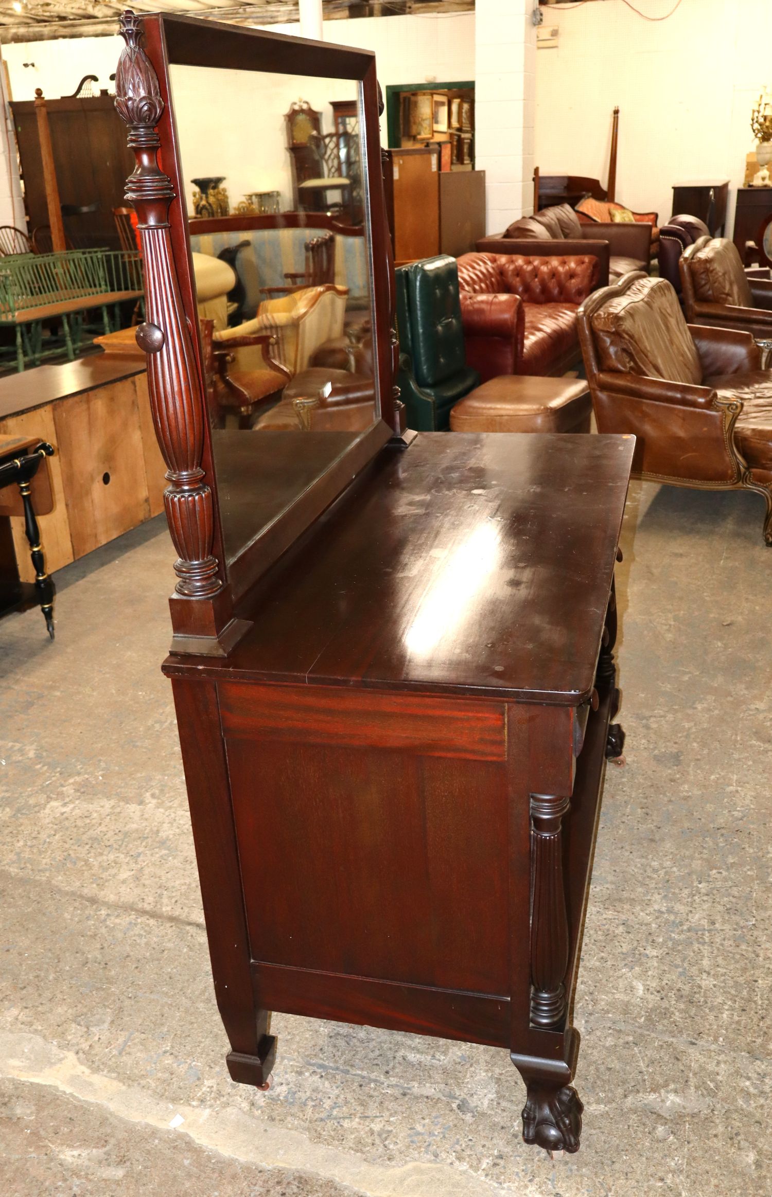 Widdicomb Burl Mahogany Empire 5-Drawer Dresser