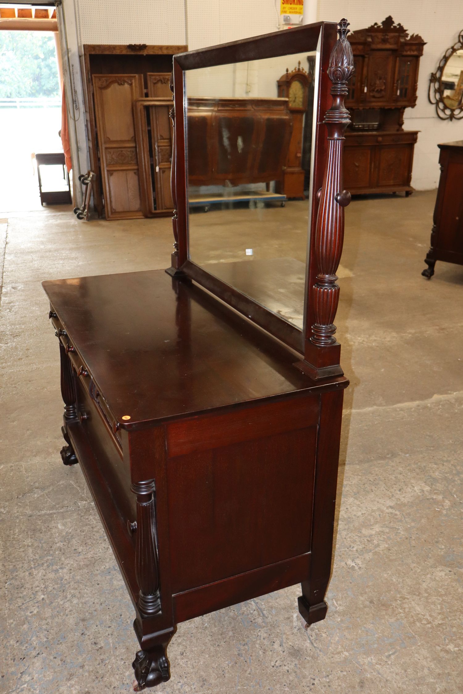 Widdicomb Burl Mahogany Empire 5-Drawer Dresser