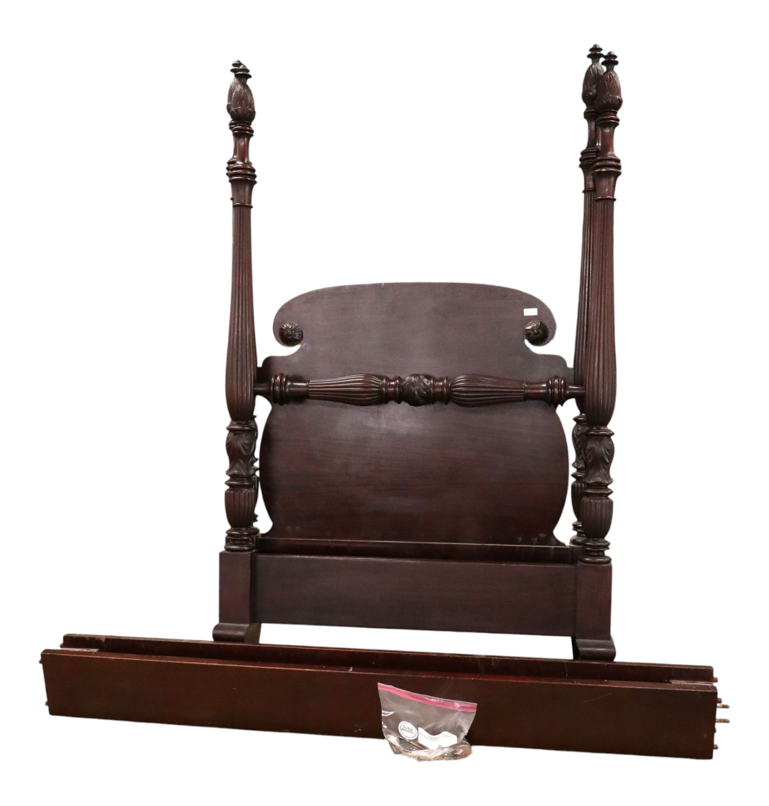Widdicomb Burl Mahogany Twin 4-Poster Bed