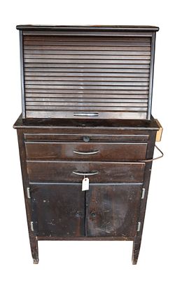 Antique Mahogany Optometrist Trial Lens Cabinet with Lenses & Accessories. A rare 