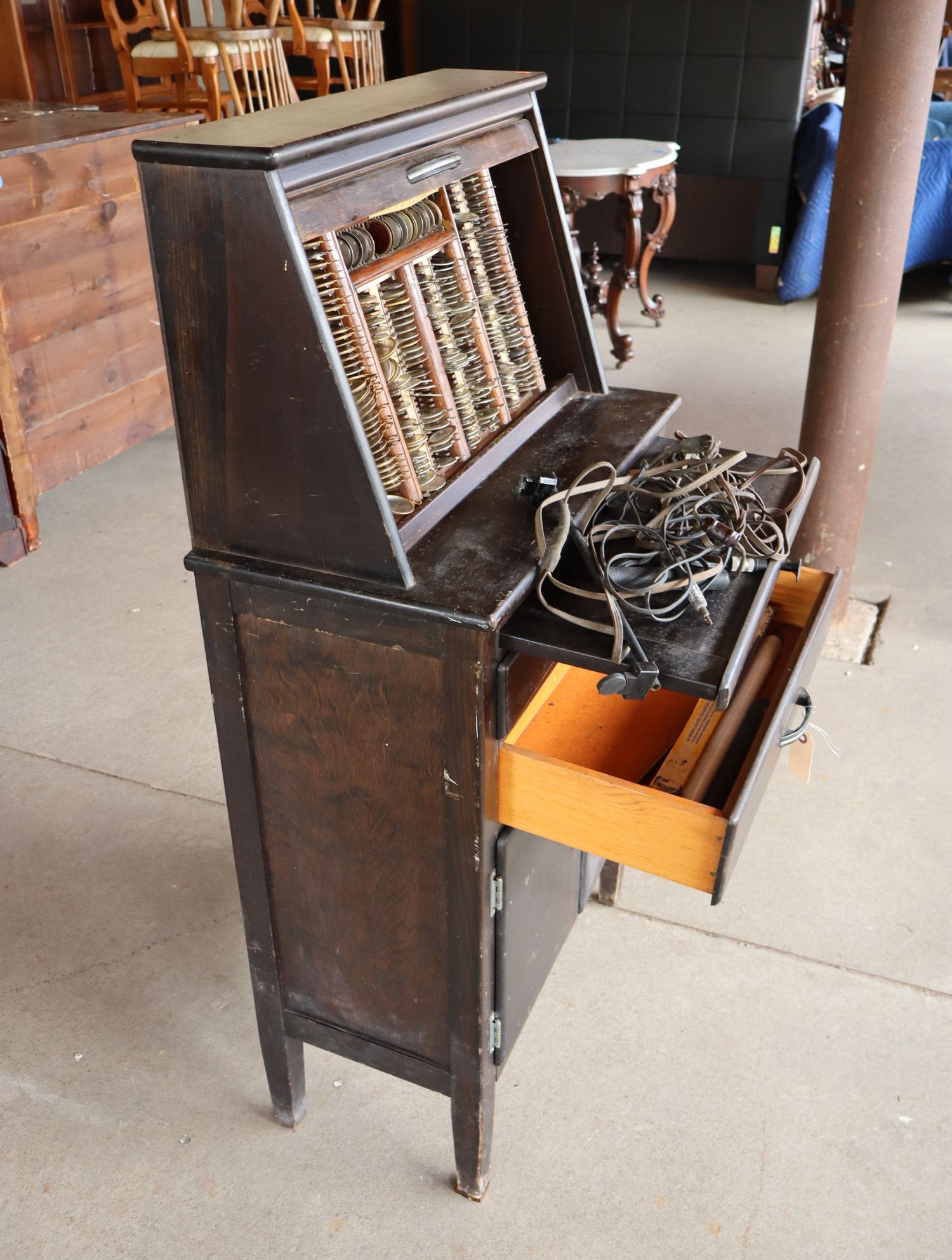 Antique Otologist Cabinet with Lenses & Accessories