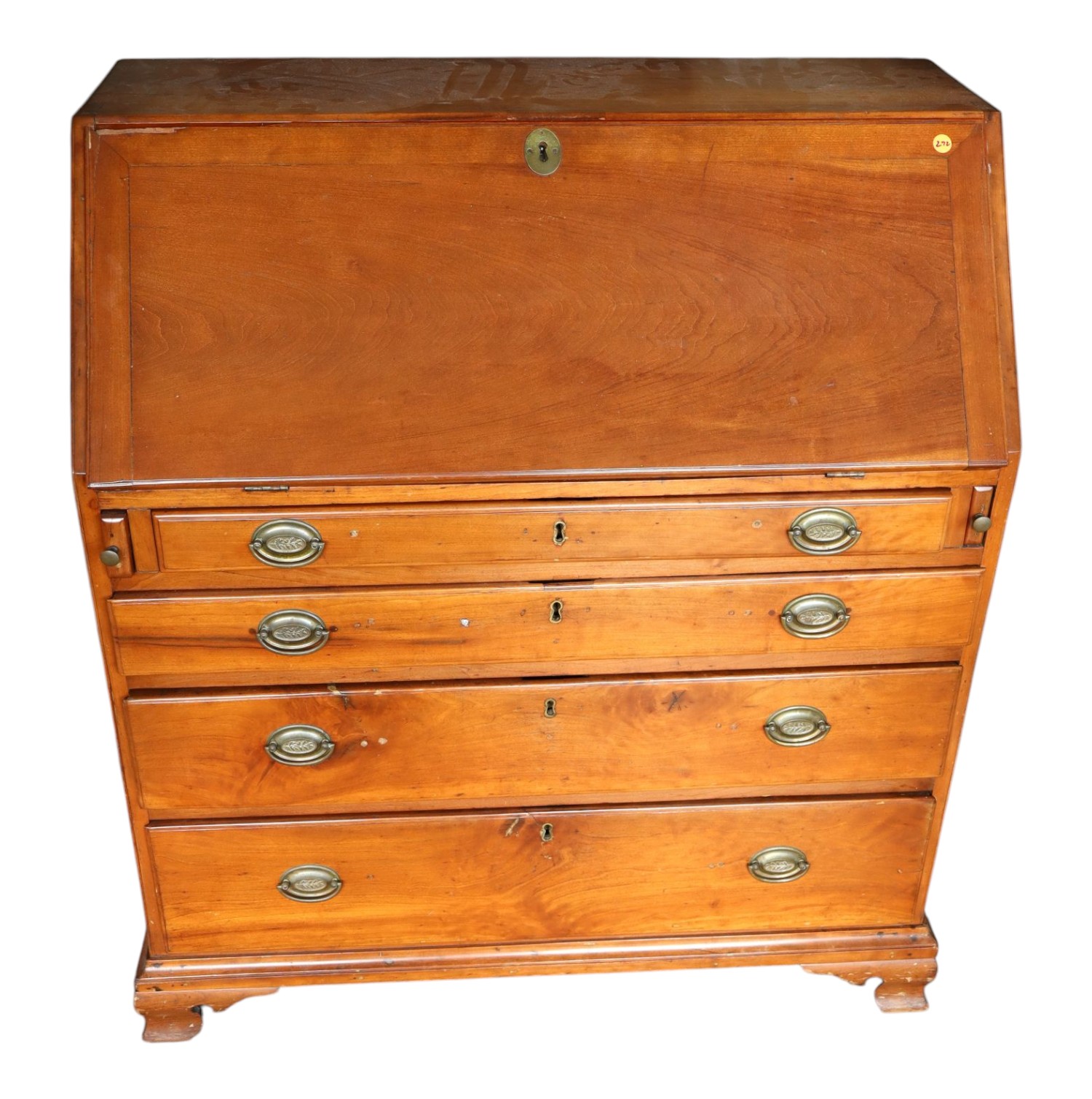 Antique Cherry Slant Front Dovetail Bureau Desk