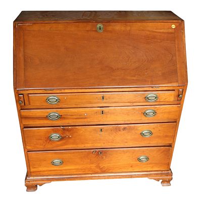 Antique Cherry Slant Front Dovetail Bureau Desk. Antique cherry slant front dovetail case 