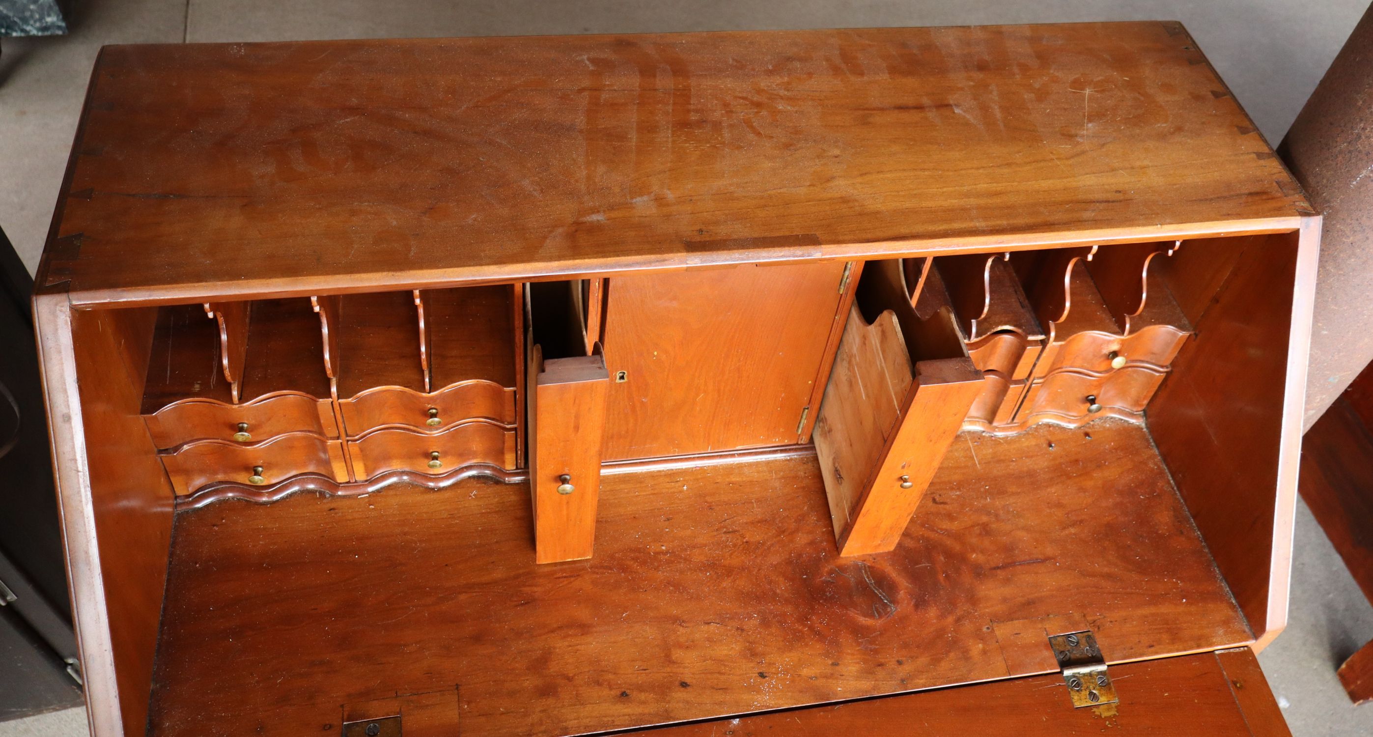 Antique Cherry Slant Front Dovetail Bureau Desk