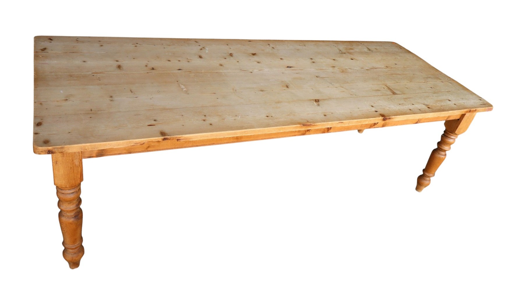 Antique Style Pine Country Turn Leg Dining Table