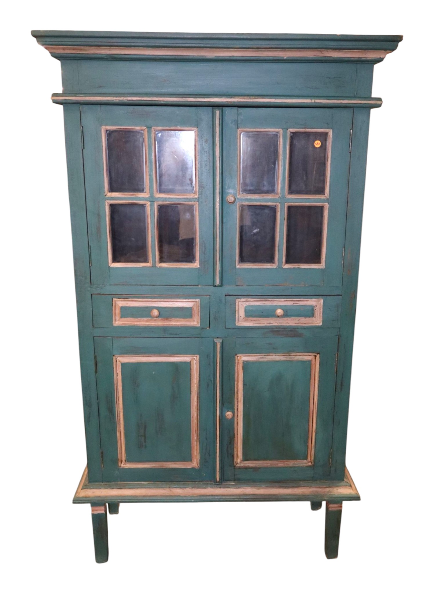 Primitive Country Paint-Decorated Wall Cupboard