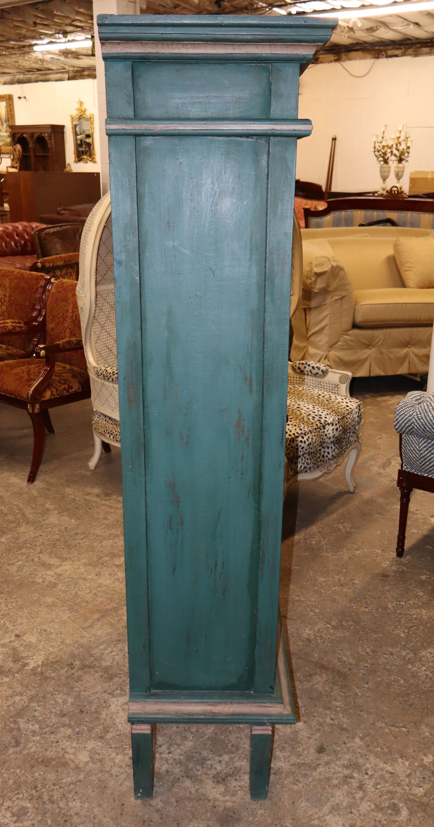 Primitive Country Paint-Decorated Wall Cupboard