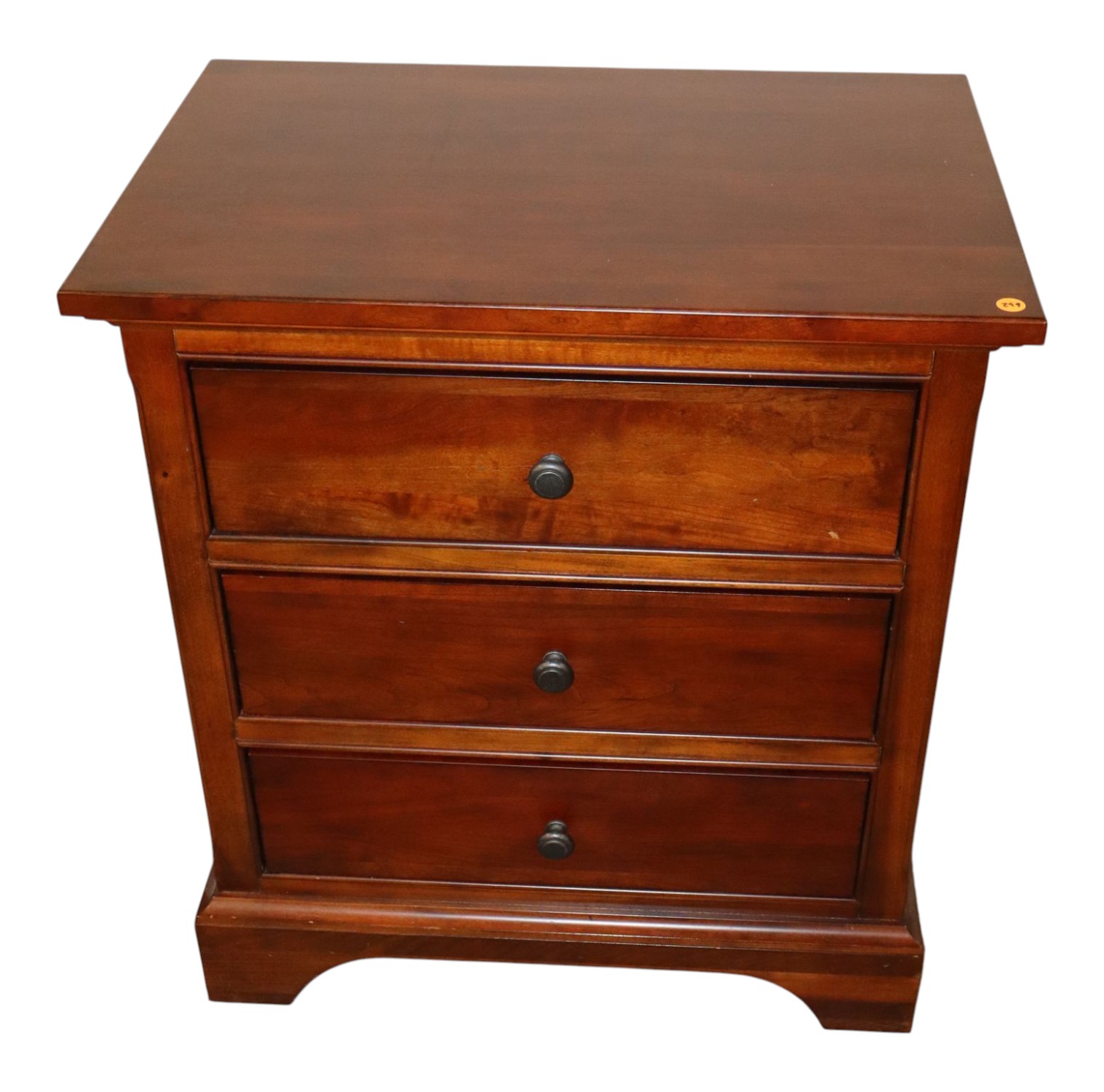 Like New Cherry 3-Drawer Contemp Power Nightstand