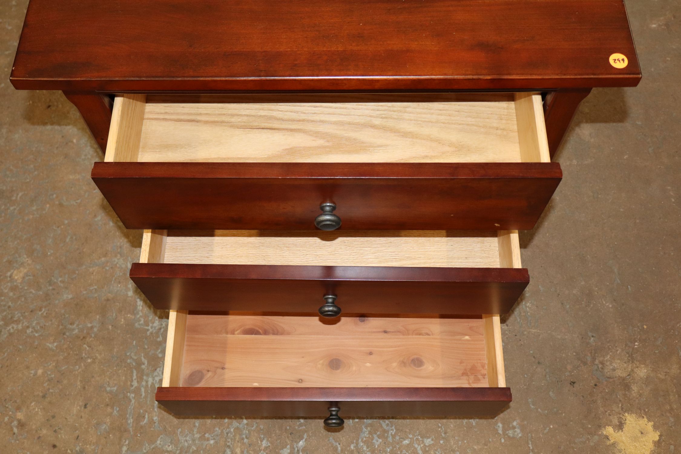 Like New Cherry 3-Drawer Contemp Power Nightstand