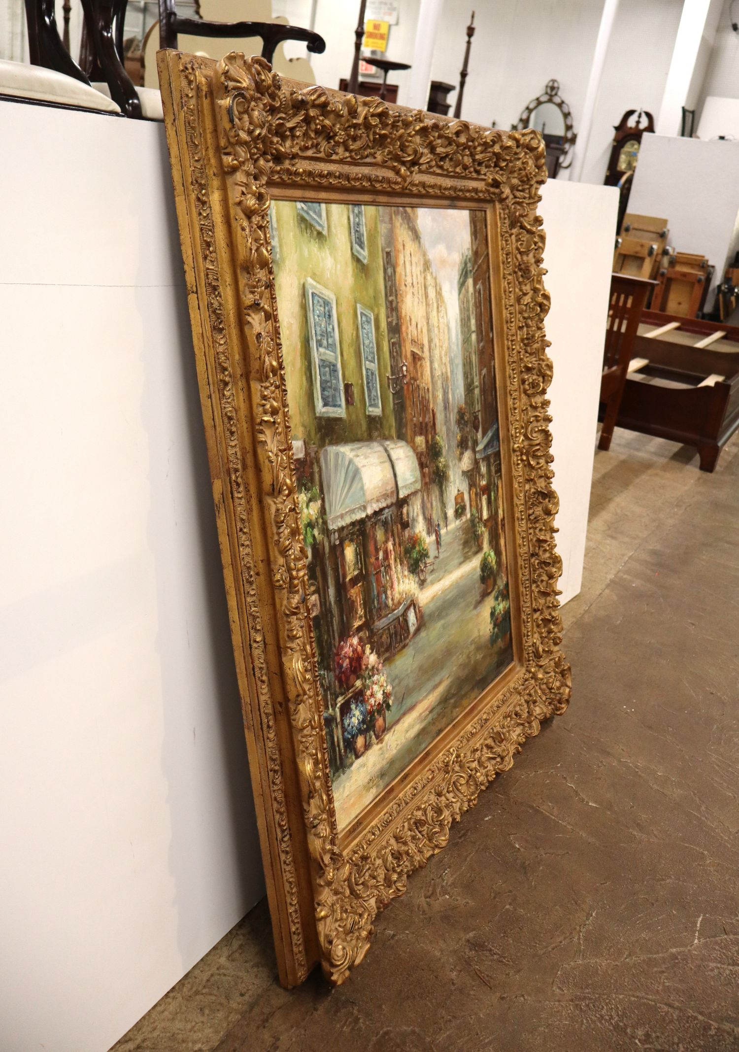 Prestige Arts Framed Impressionist Street Oil Painting