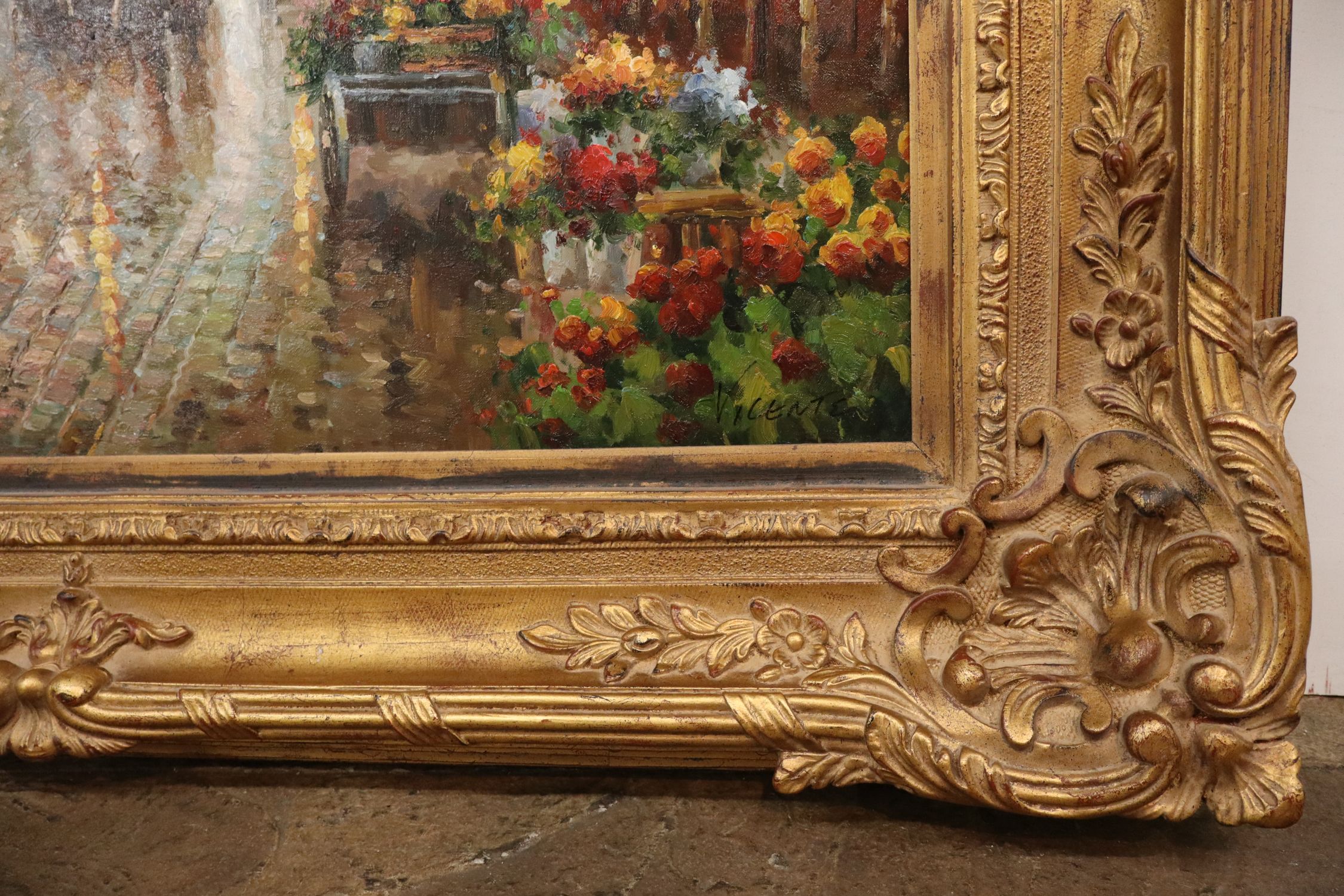 Prestige Arts Framed Parisian Fountain Street Scene