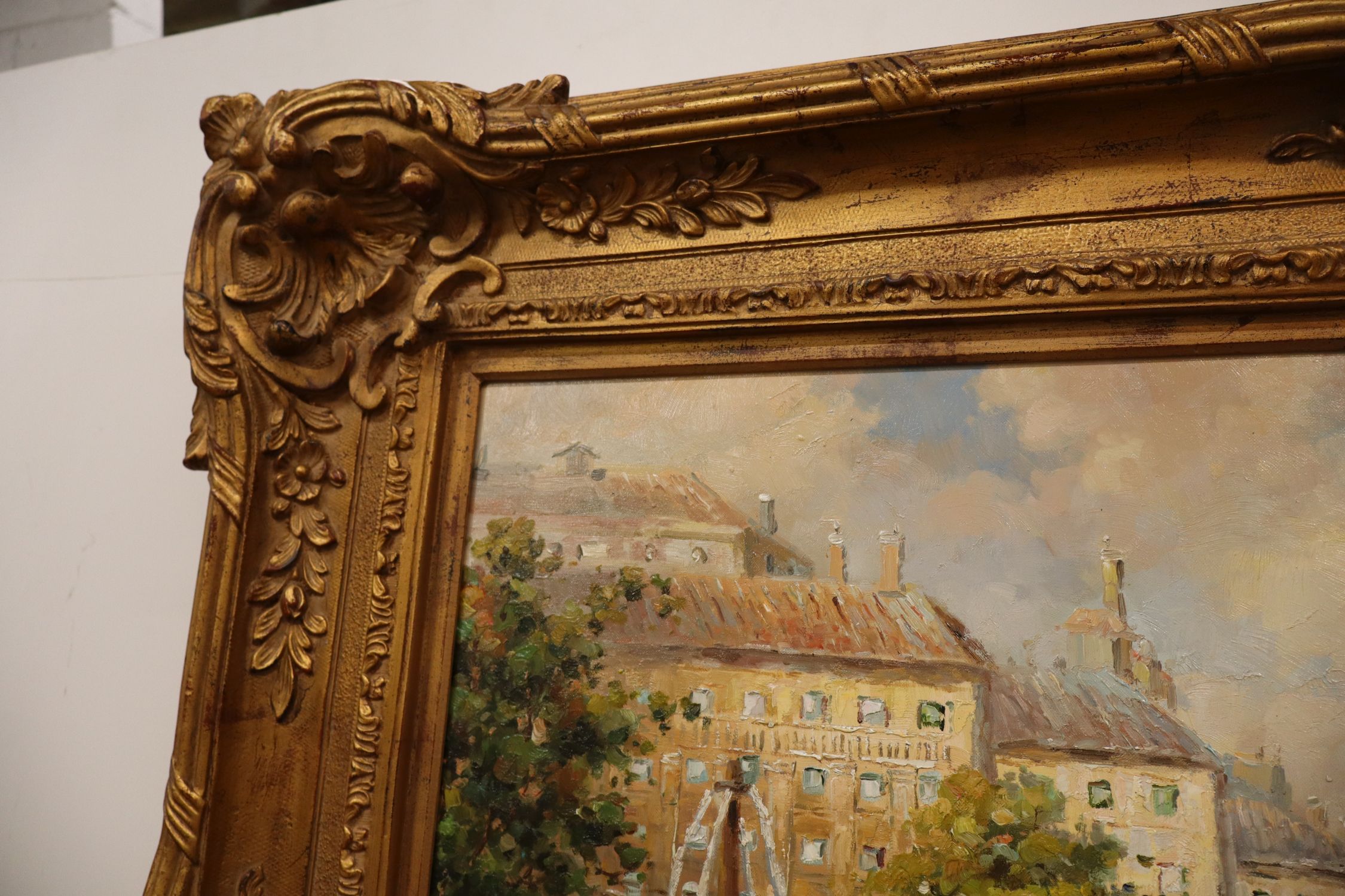 Prestige Arts Framed Parisian Fountain Street Scene