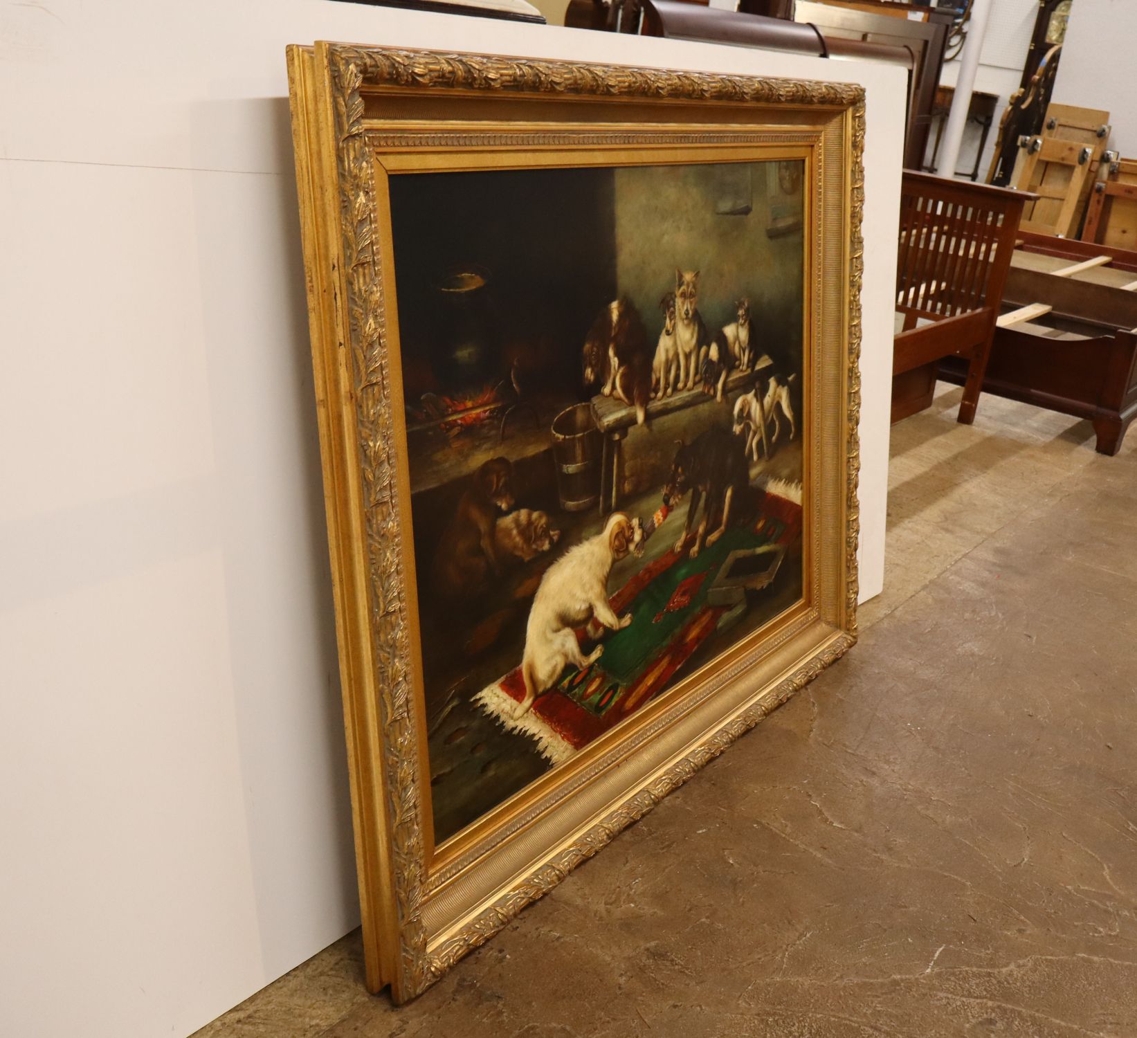 W.H. Trood Oil Painting Dogs Christmas Cracker