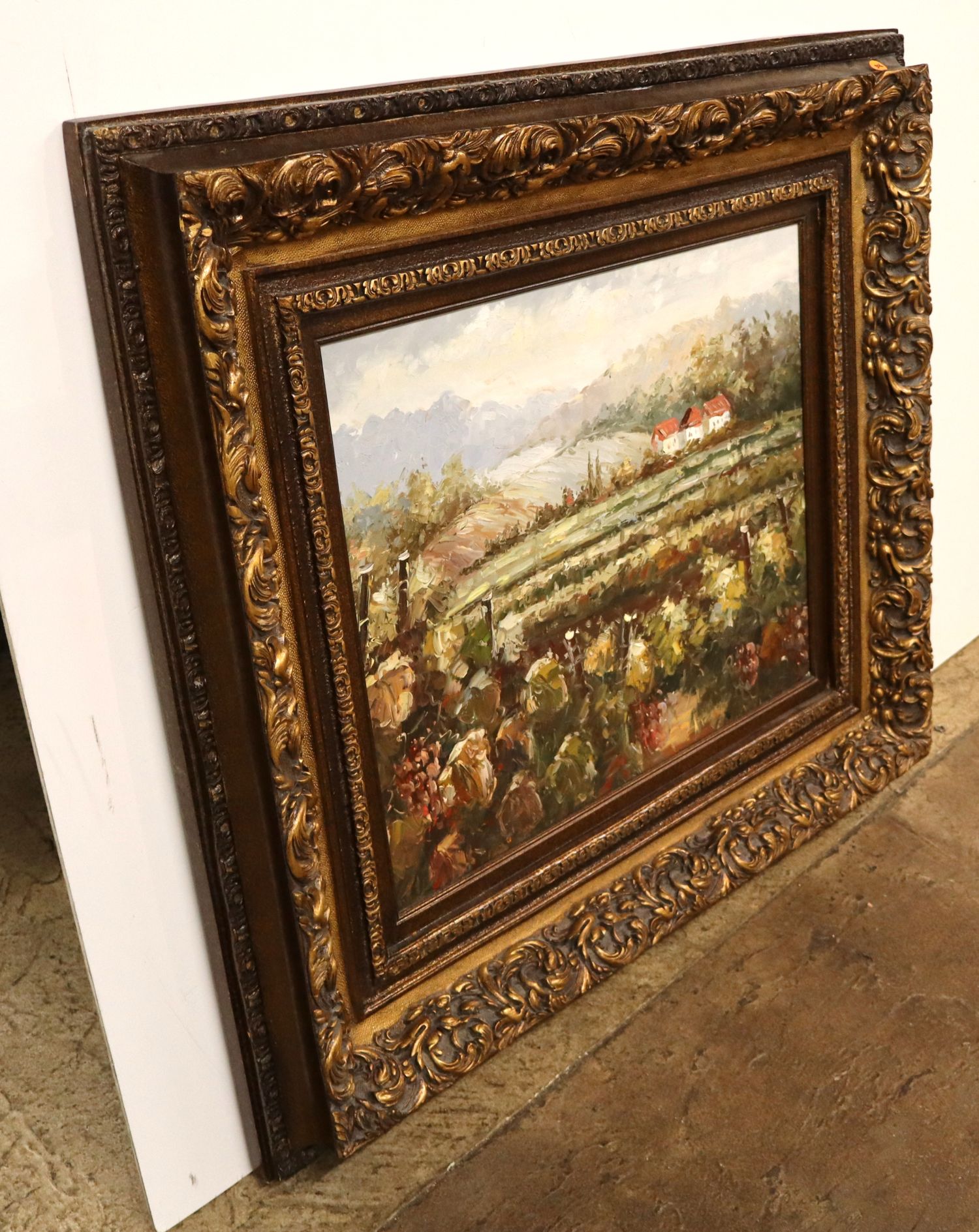Tuscan Vineyard Oil Painting Impressionist Framed