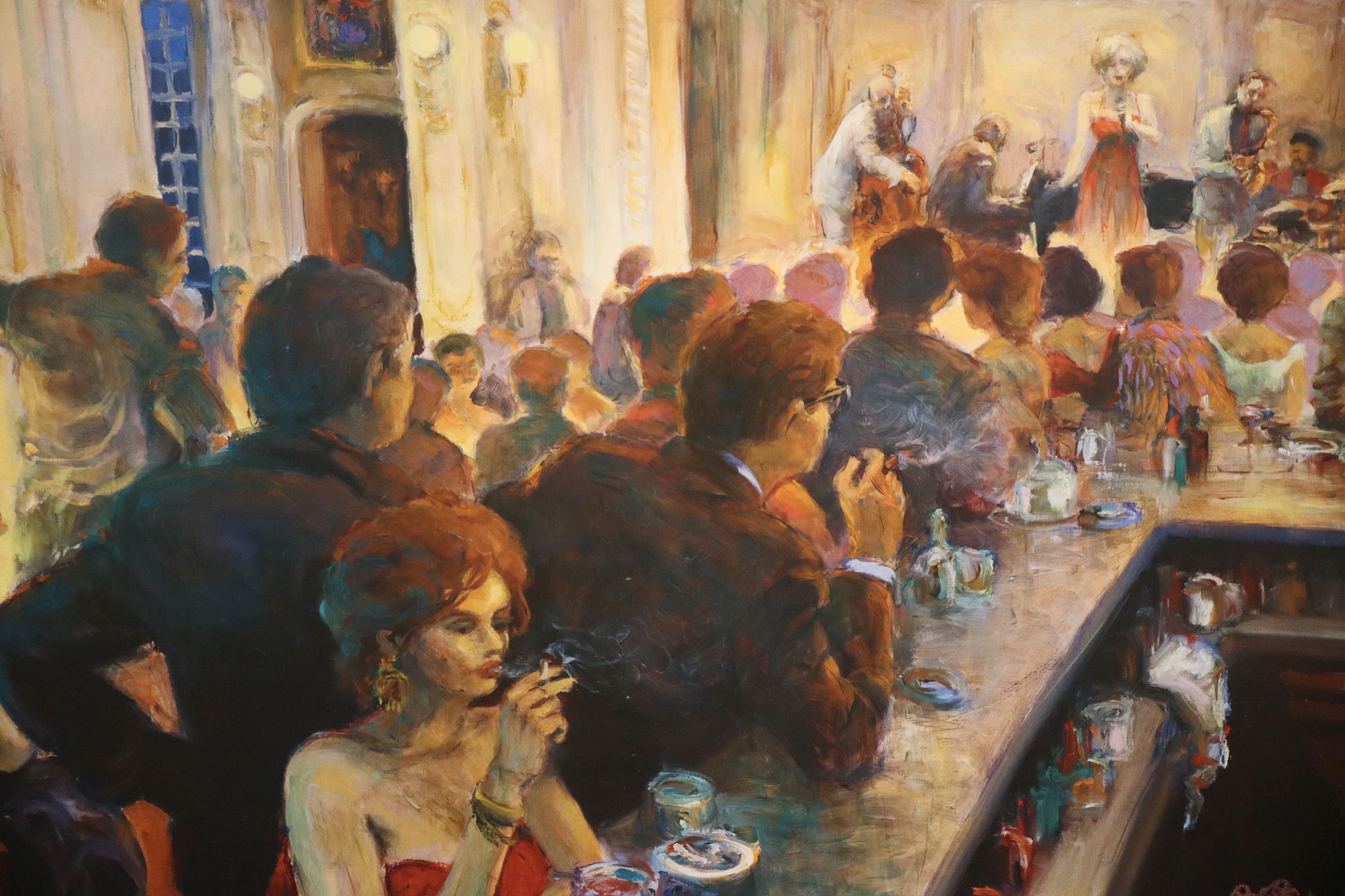 Berc Ketchian Jazz Club Bar Giclee Print Framed