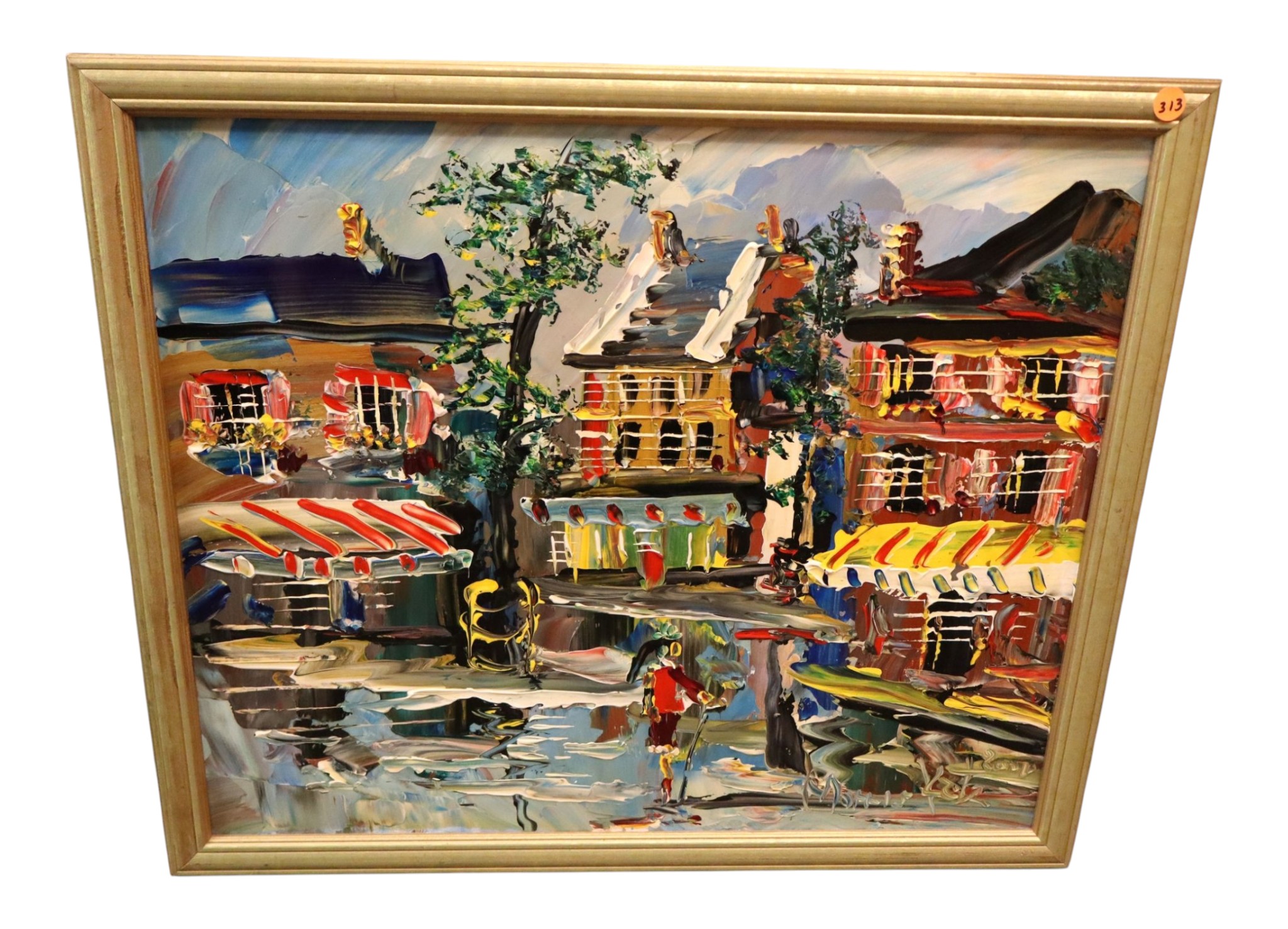 Morris Katz Original Oil Painting Paris Street Art