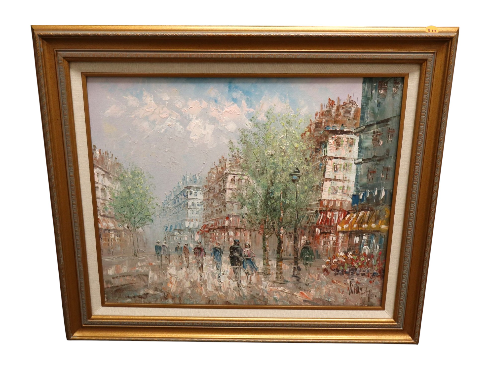 Burnett Paris Street Scene Oil Painting Art Framed