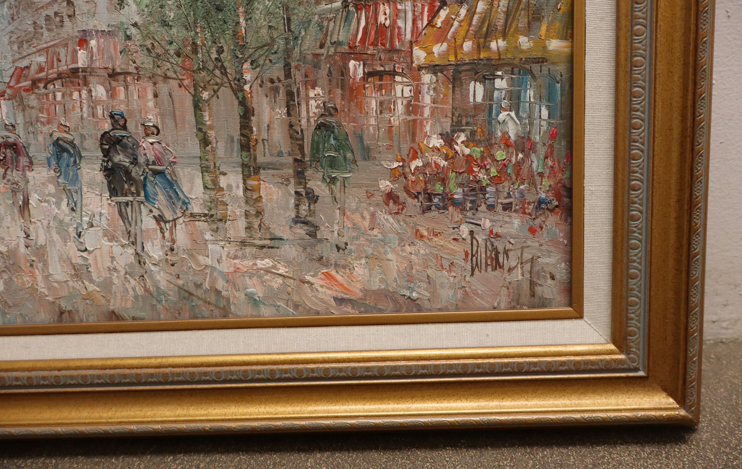 Burnett Paris Street Scene Oil Painting Art Framed