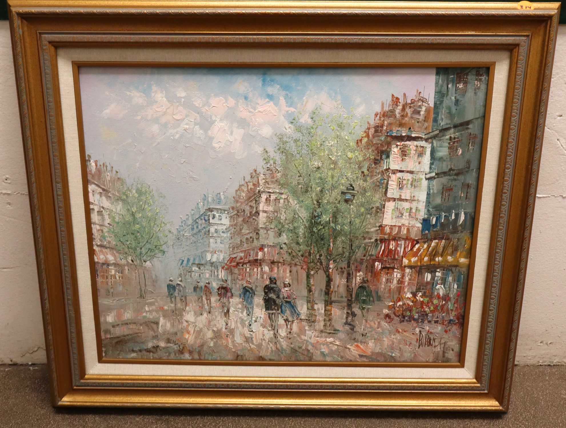 Burnett Paris Street Scene Oil Painting Art Framed