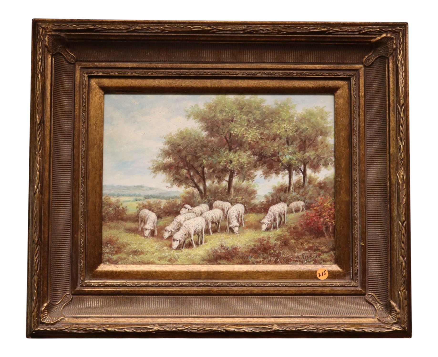 H.Assteyn Original Sheep Landscape Oil Painting