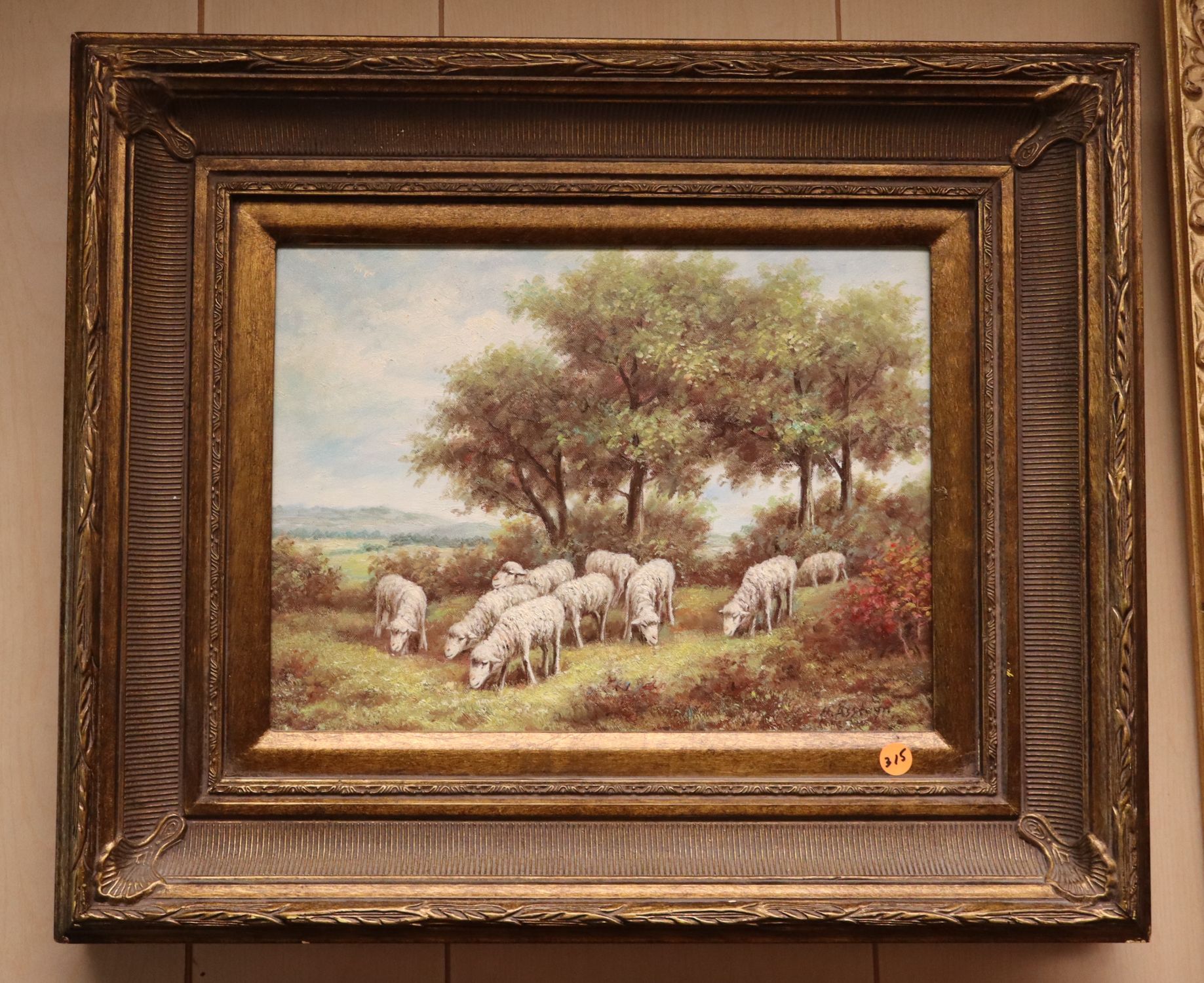 H.Assteyn Original Sheep Landscape Oil Painting