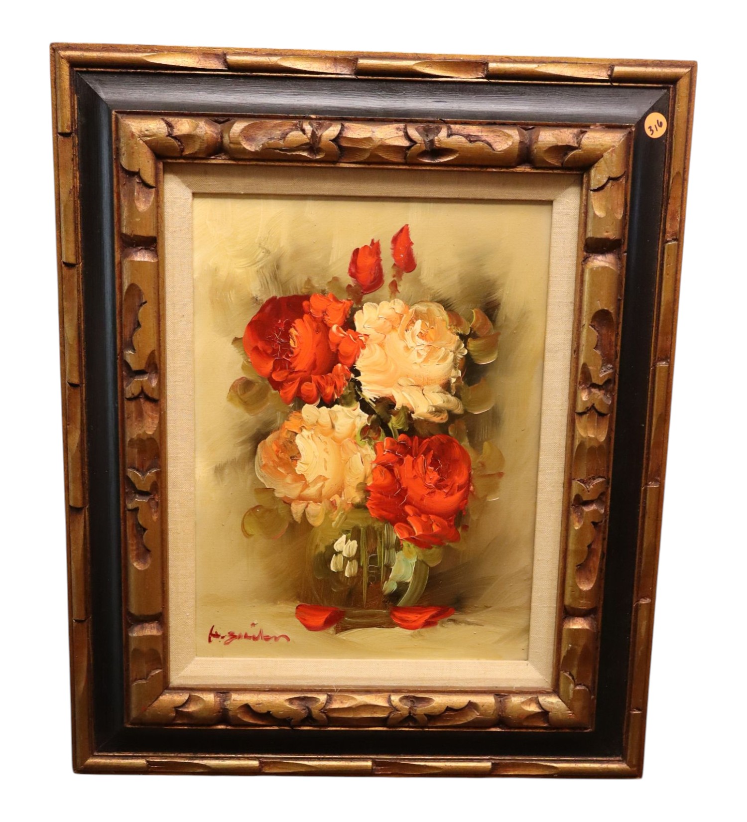 H.Gailey Original Roses Still Life Oil Painting