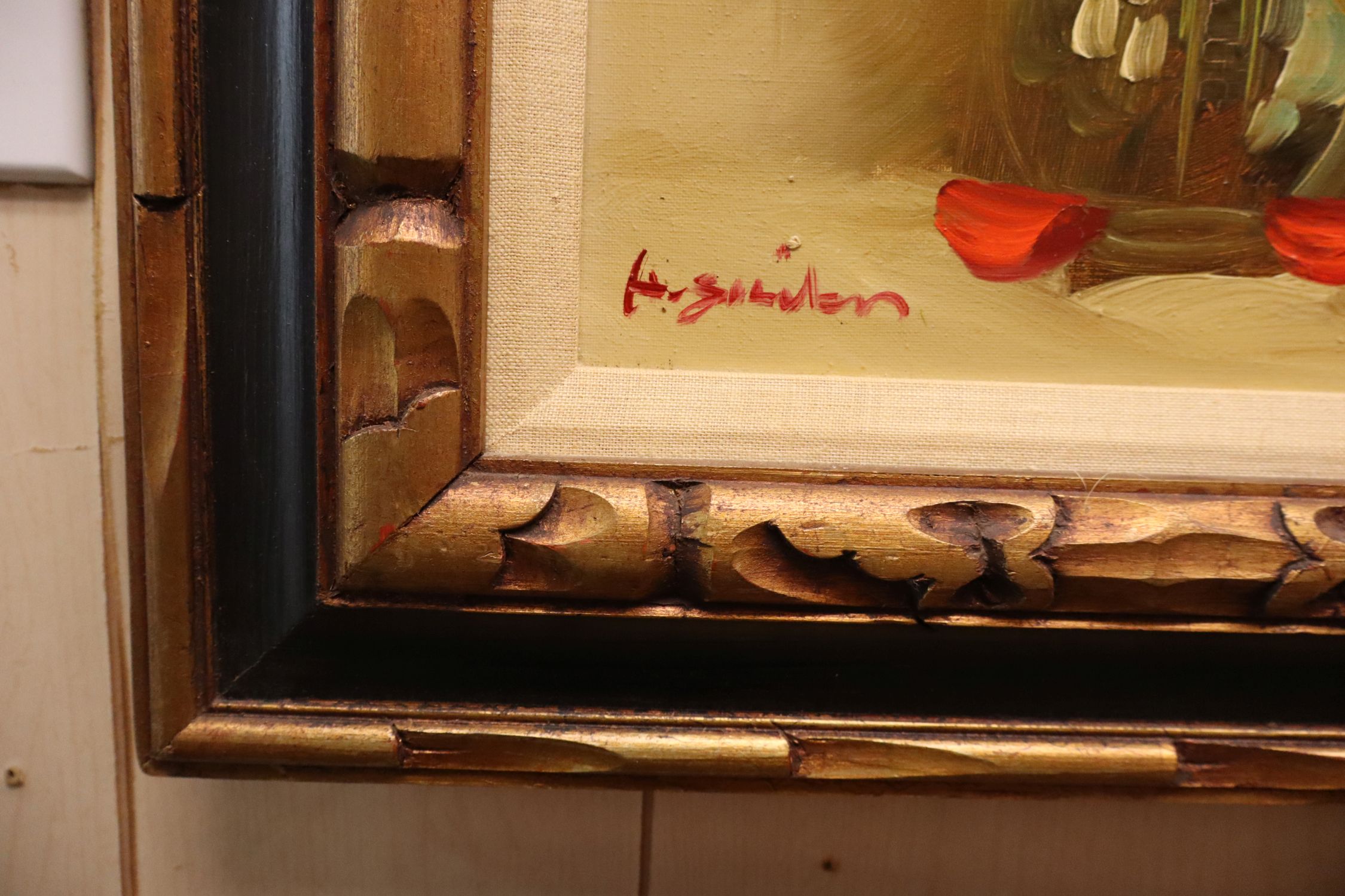 H.Gailey Original Roses Still Life Oil Painting