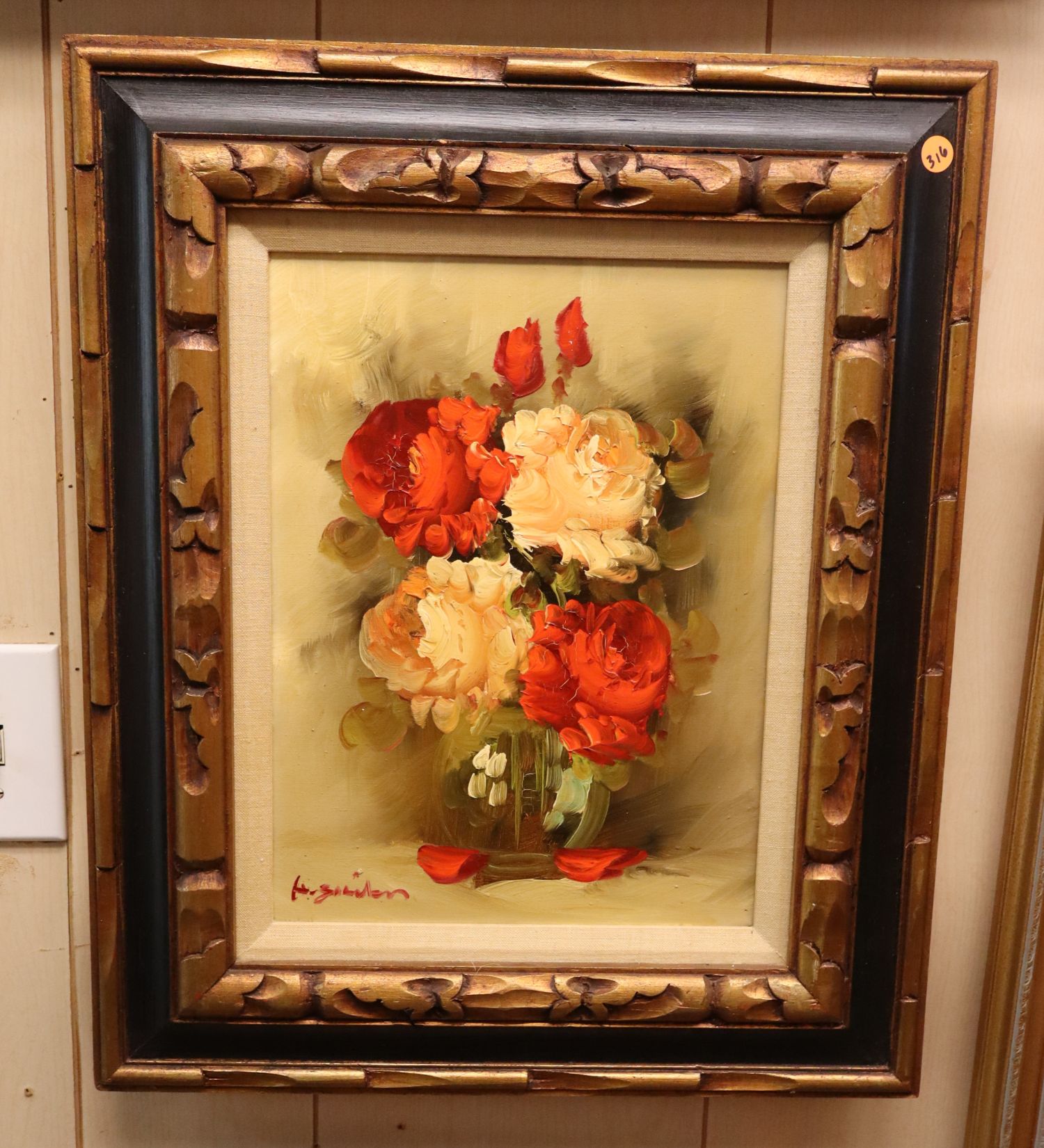 H.Gailey Original Roses Still Life Oil Painting