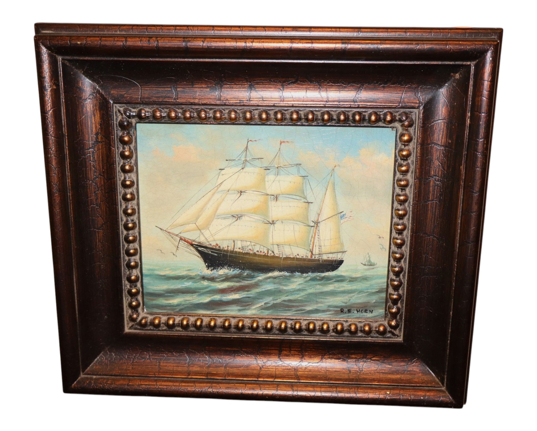 R.E.Horn Clipper Ship Giclee Oil Canvas Framed