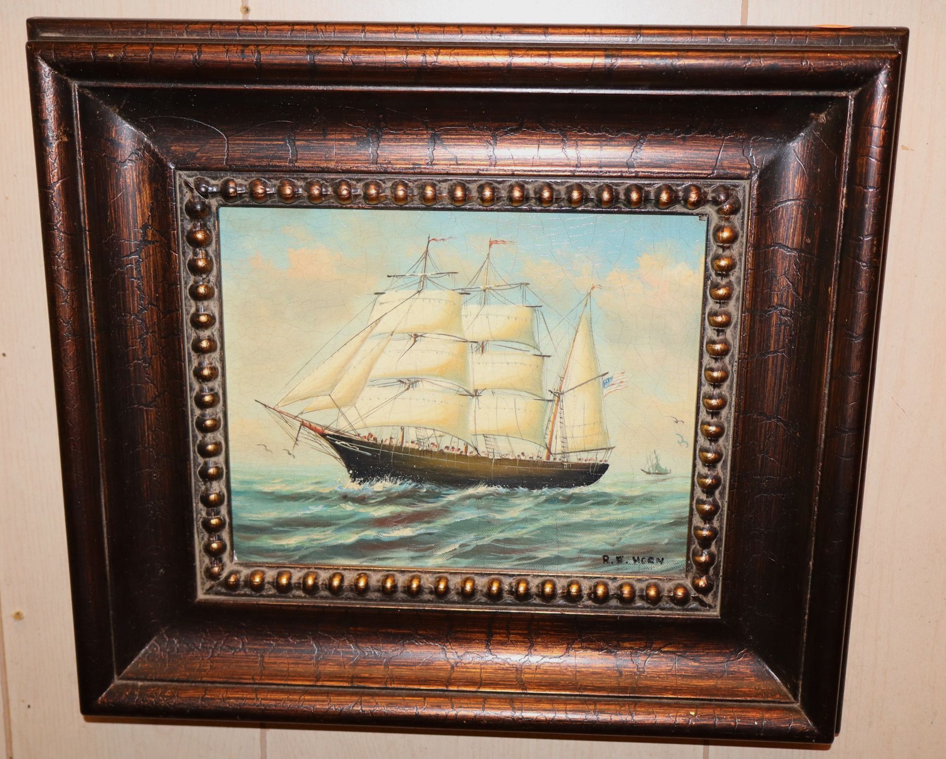 R.E.Horn Clipper Ship Giclee Oil Canvas Framed