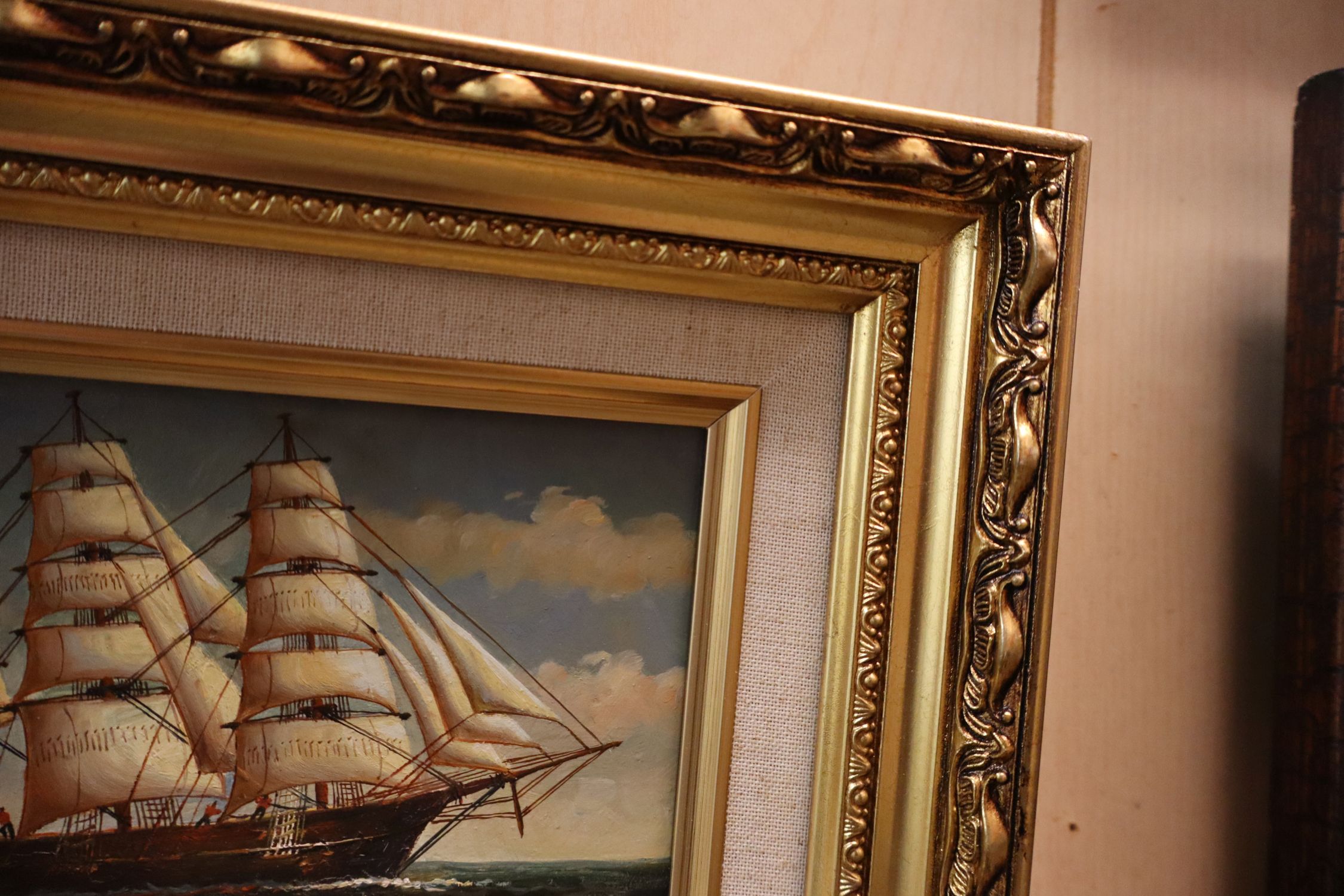 US Clipper Ship Giclee Oil Painting Art Framed
