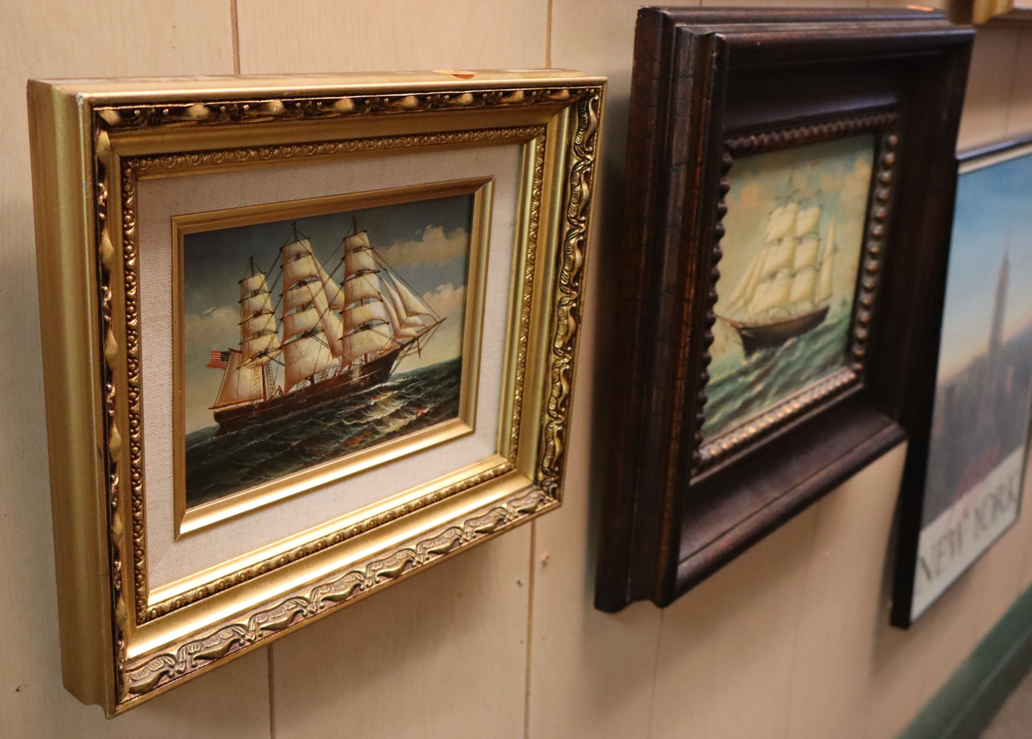 US Clipper Ship Giclee Oil Painting Art Framed