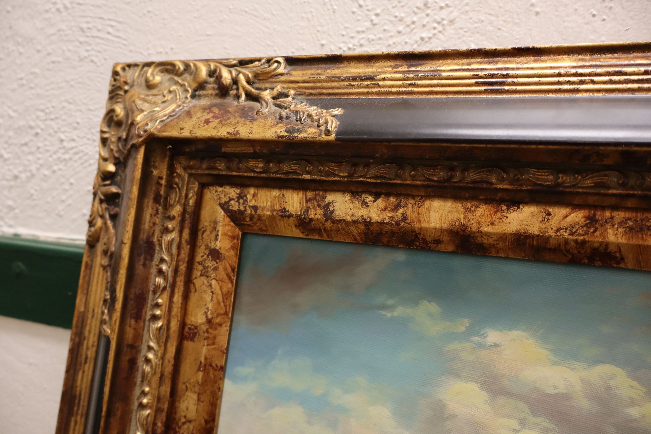 A.Moreau Dutch Street Scene Giclee Art Framed