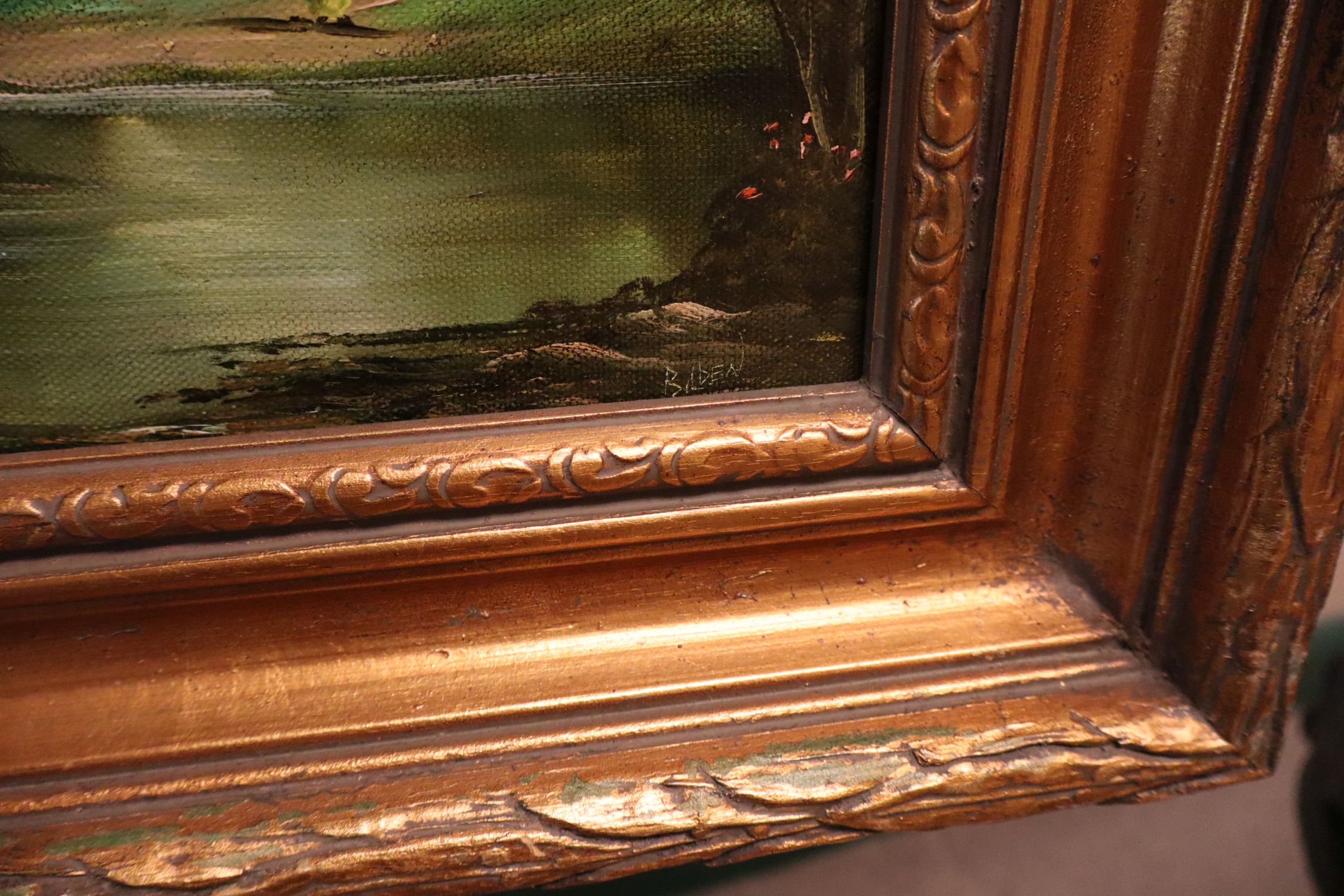 R.Nilsen River Landscape Giclee Painting Framed