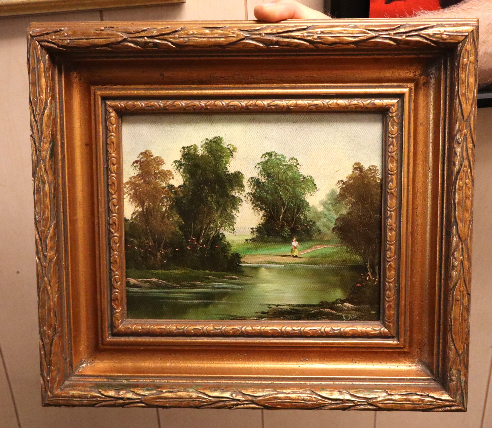 R.Nilsen River Landscape Giclee Painting Framed