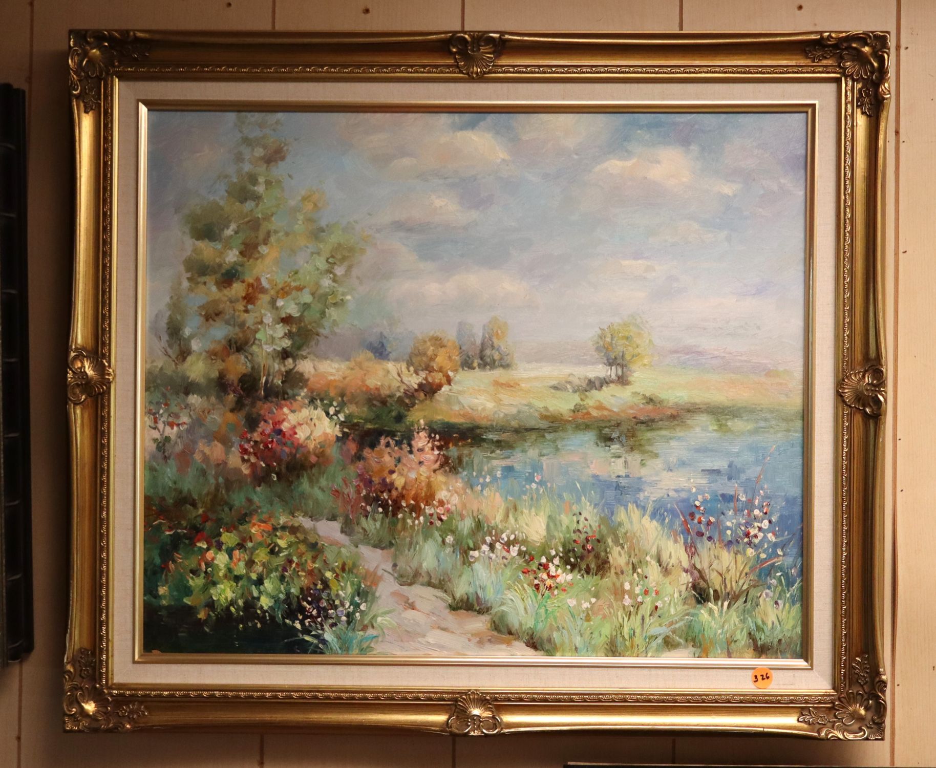 Impressionist-style landscape oil painting