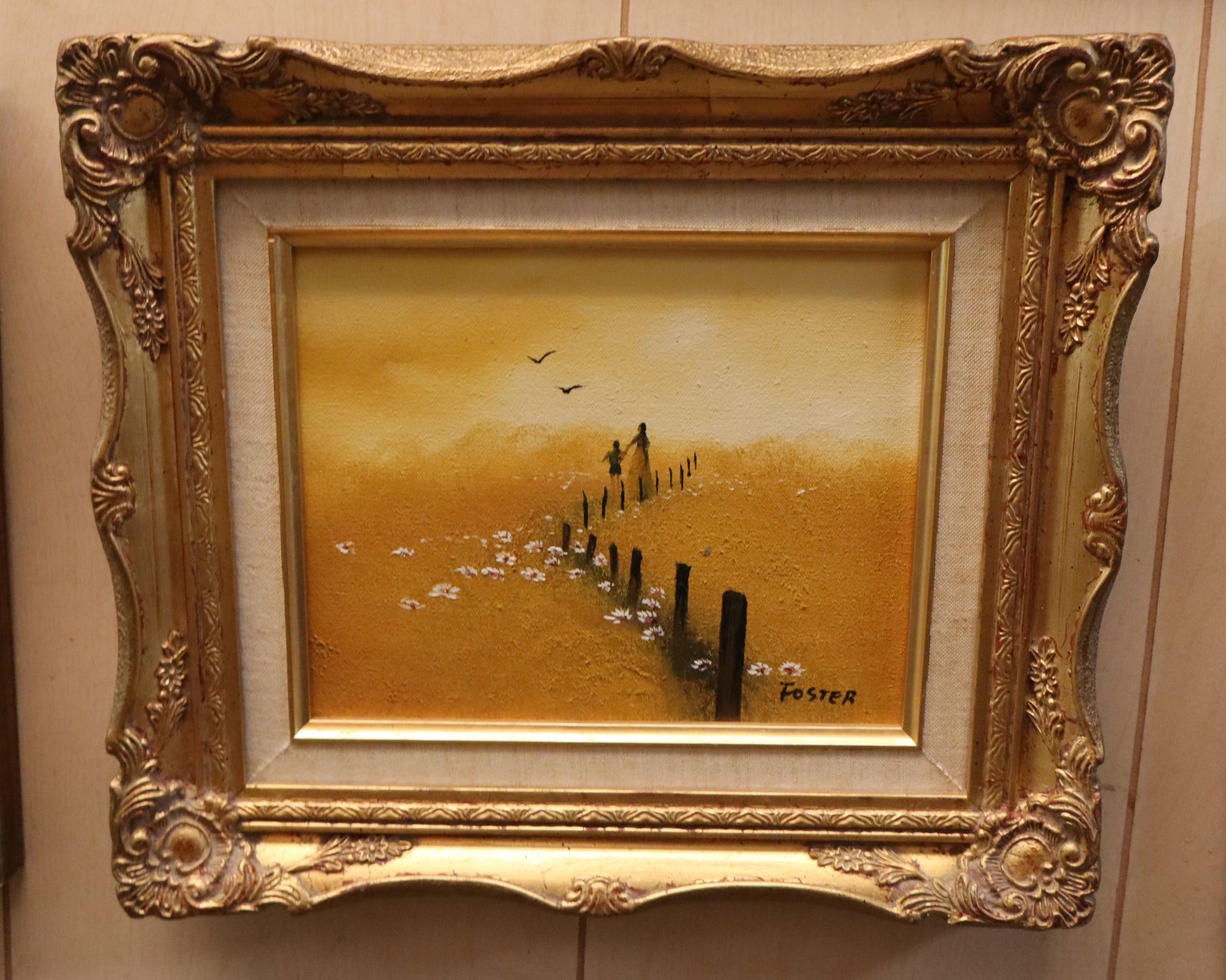 Foster artist sg. Oil on Canvas "The Days Gone By"