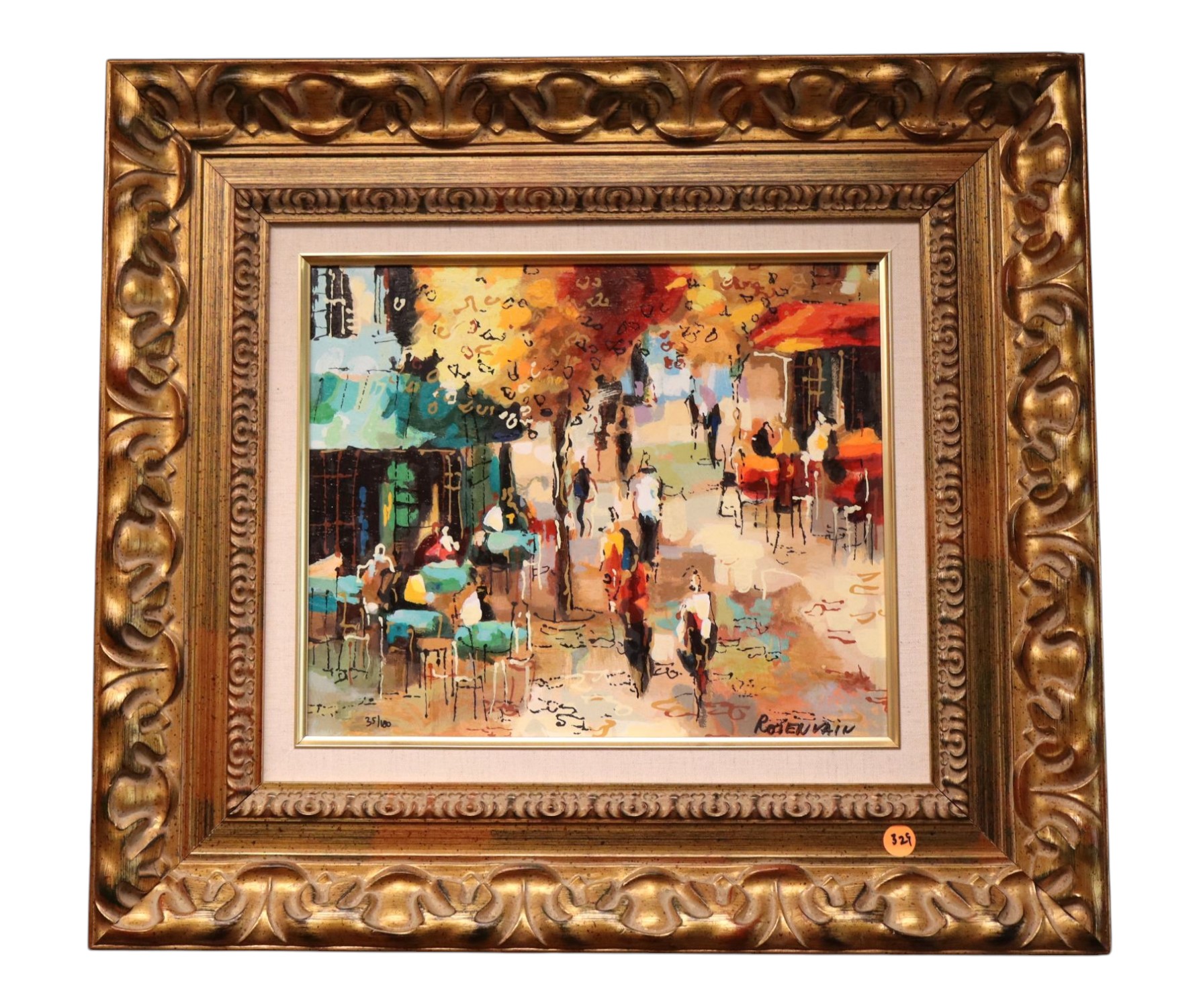 M. Rozenvain Ltd Ed Giclee 35/180 Cafe Scene