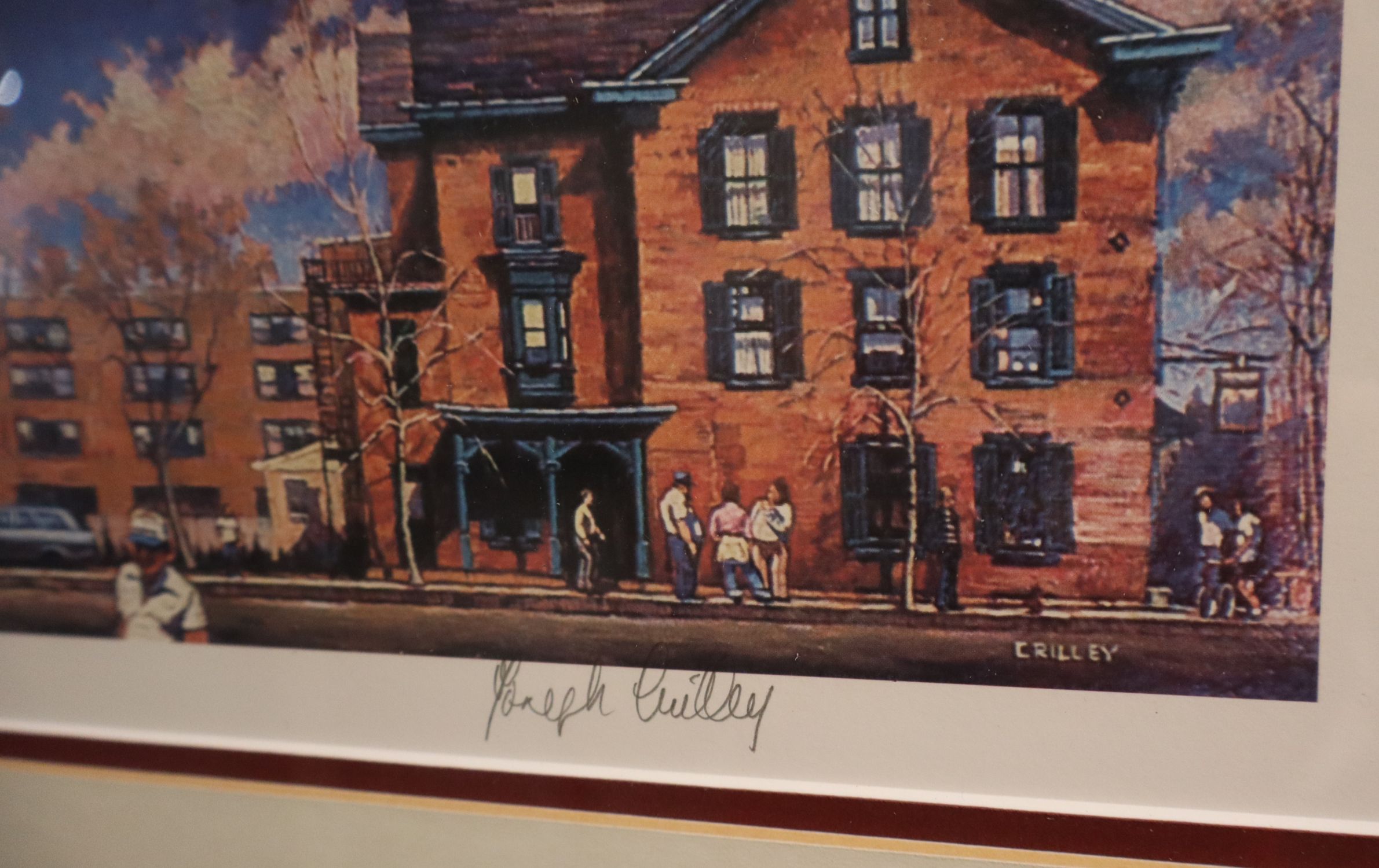 Joseph Crilley Signed Panoramic Streetscape