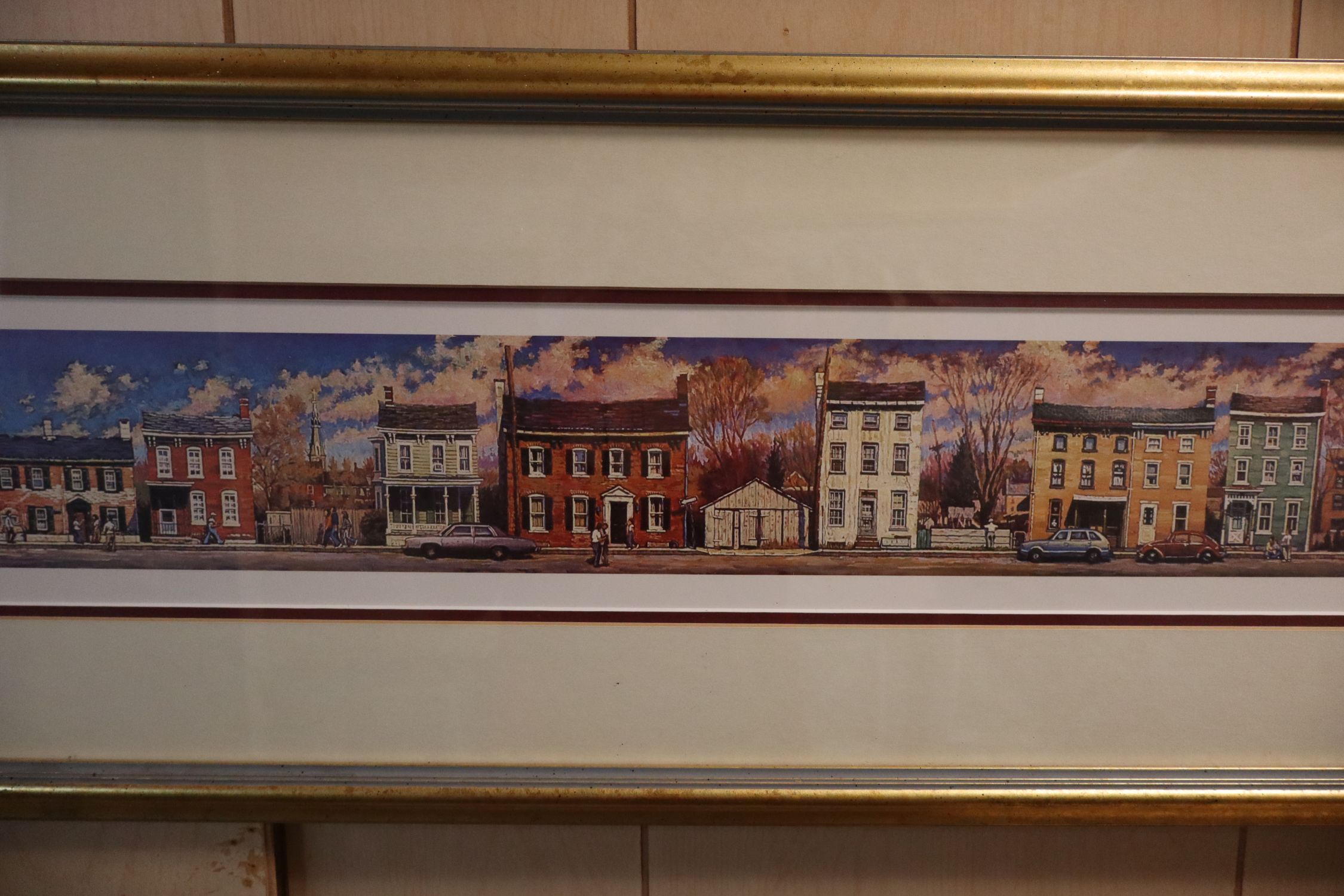 Joseph Crilley Signed Panoramic Streetscape
