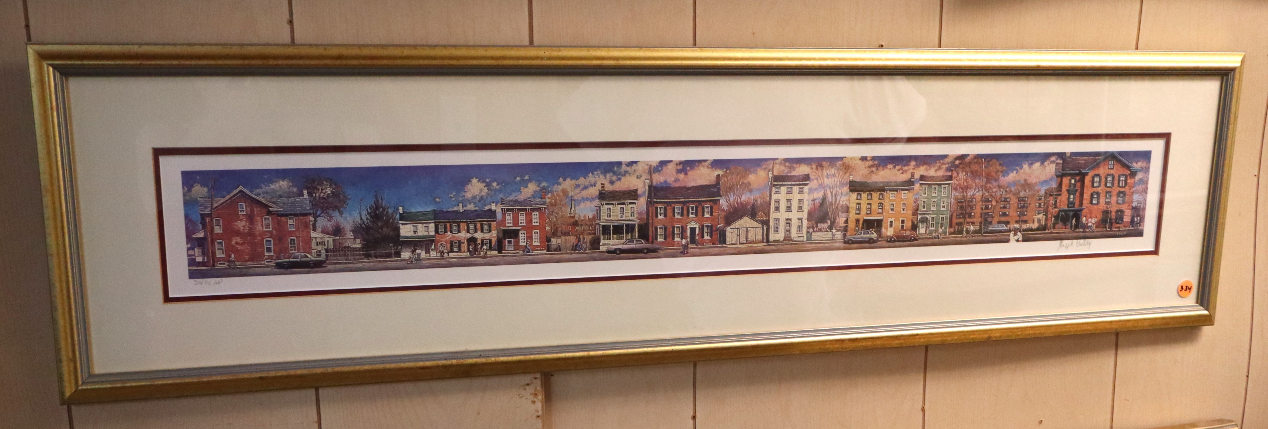 Joseph Crilley Signed Panoramic Streetscape