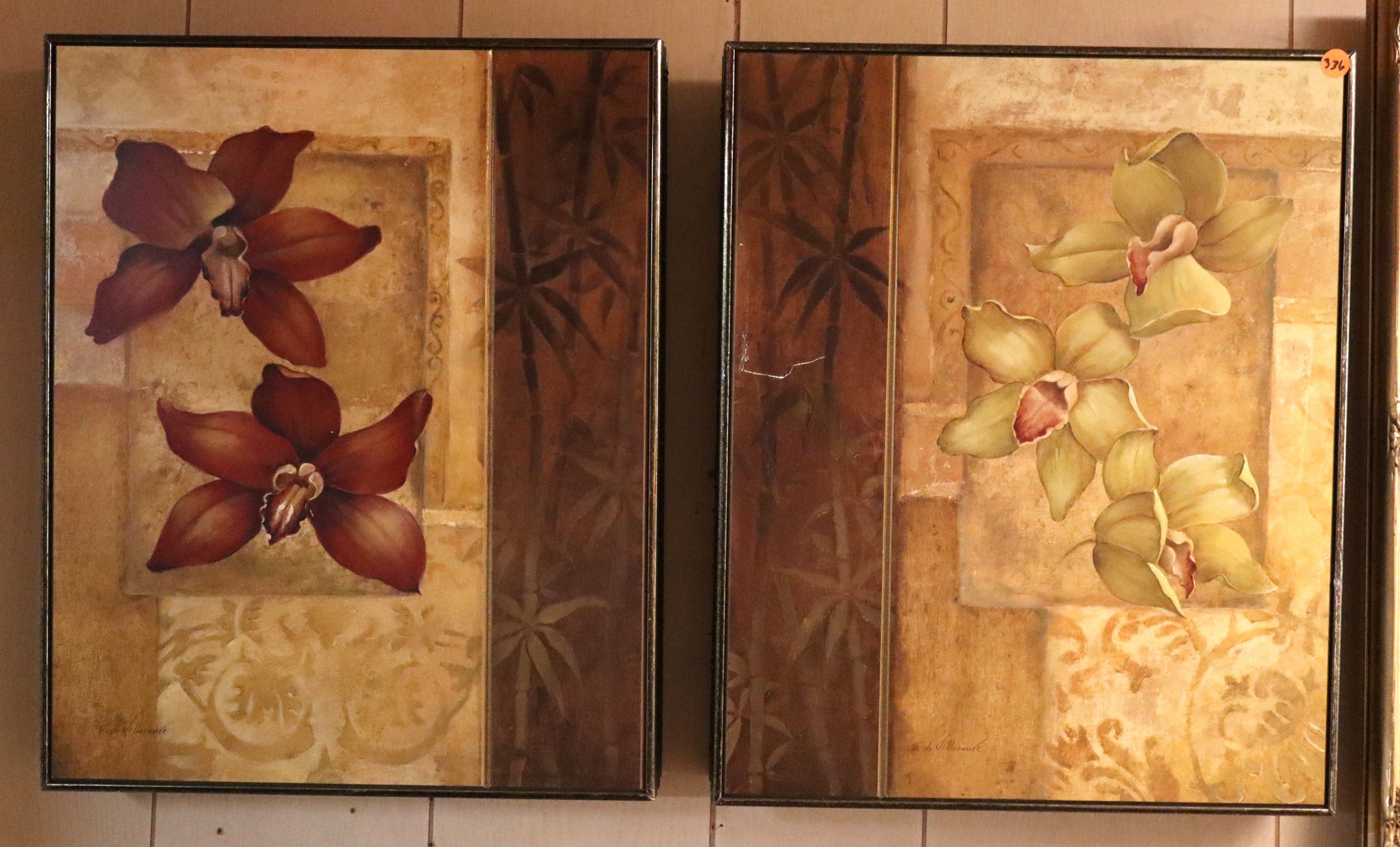 PR Asian insp. floral sg artwork decorative plaques