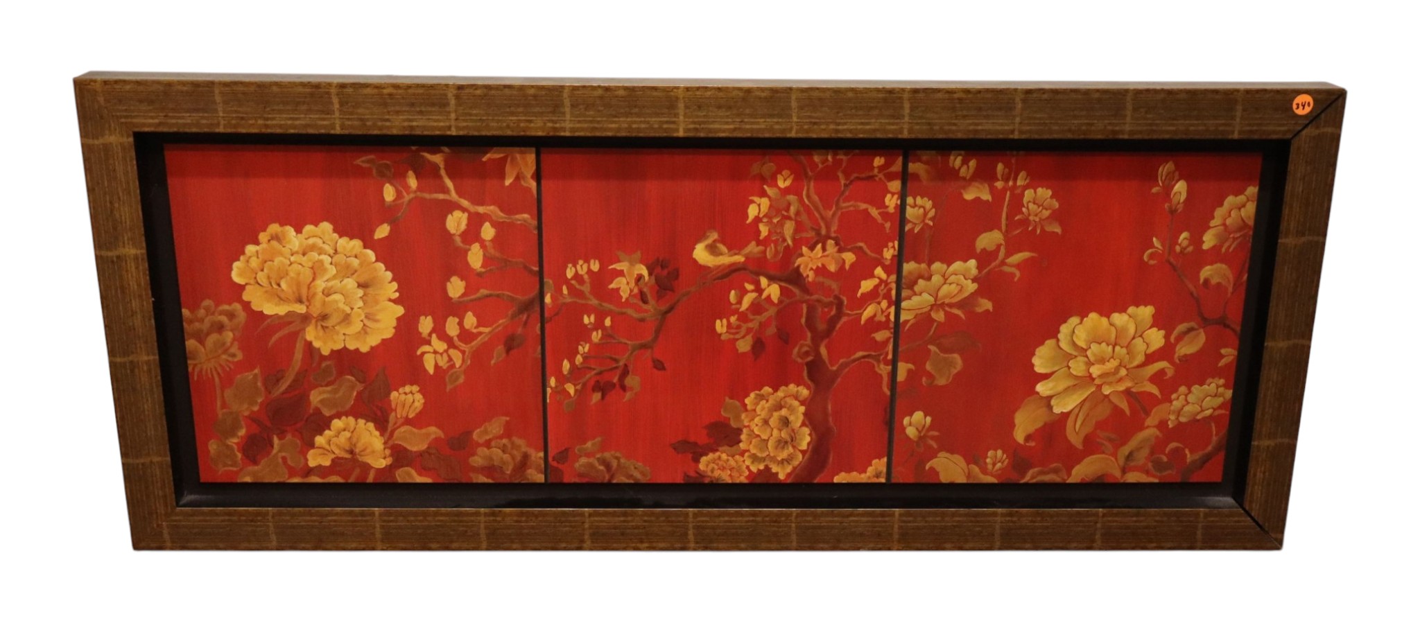 Asian Inspired 3-Panel Chinoiserie Wall Plaque