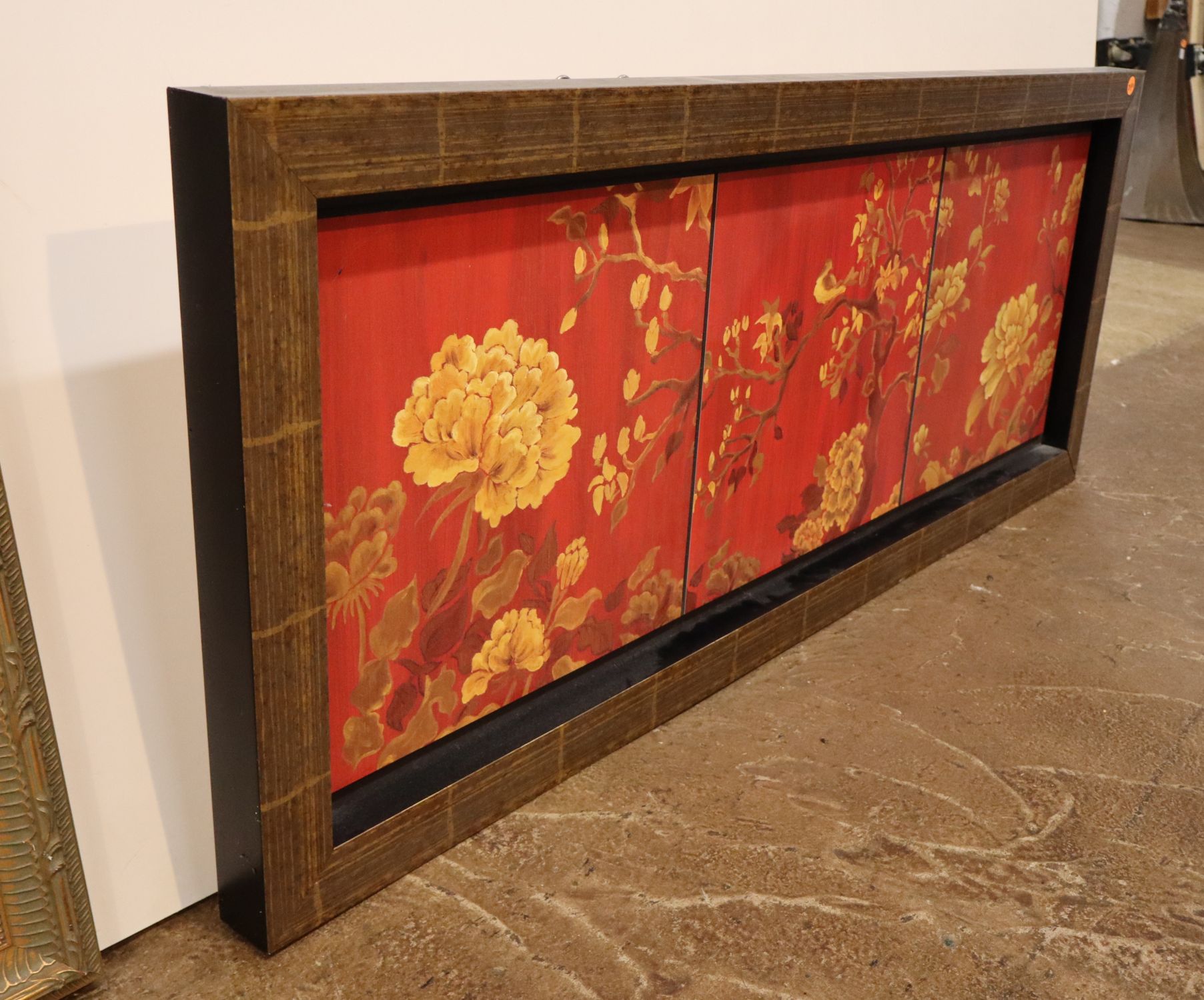 Asian Inspired 3-Panel Chinoiserie Wall Plaque