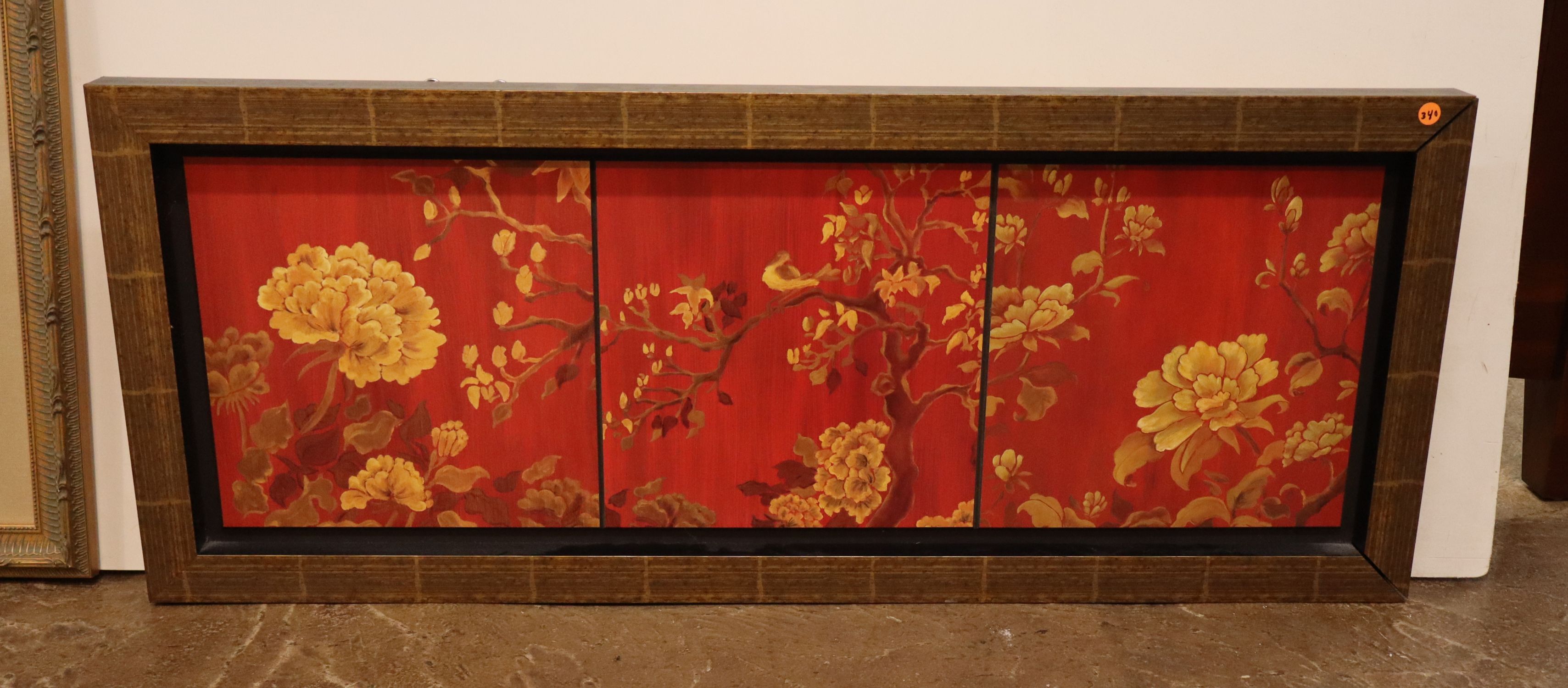 Asian Inspired 3-Panel Chinoiserie Wall Plaque