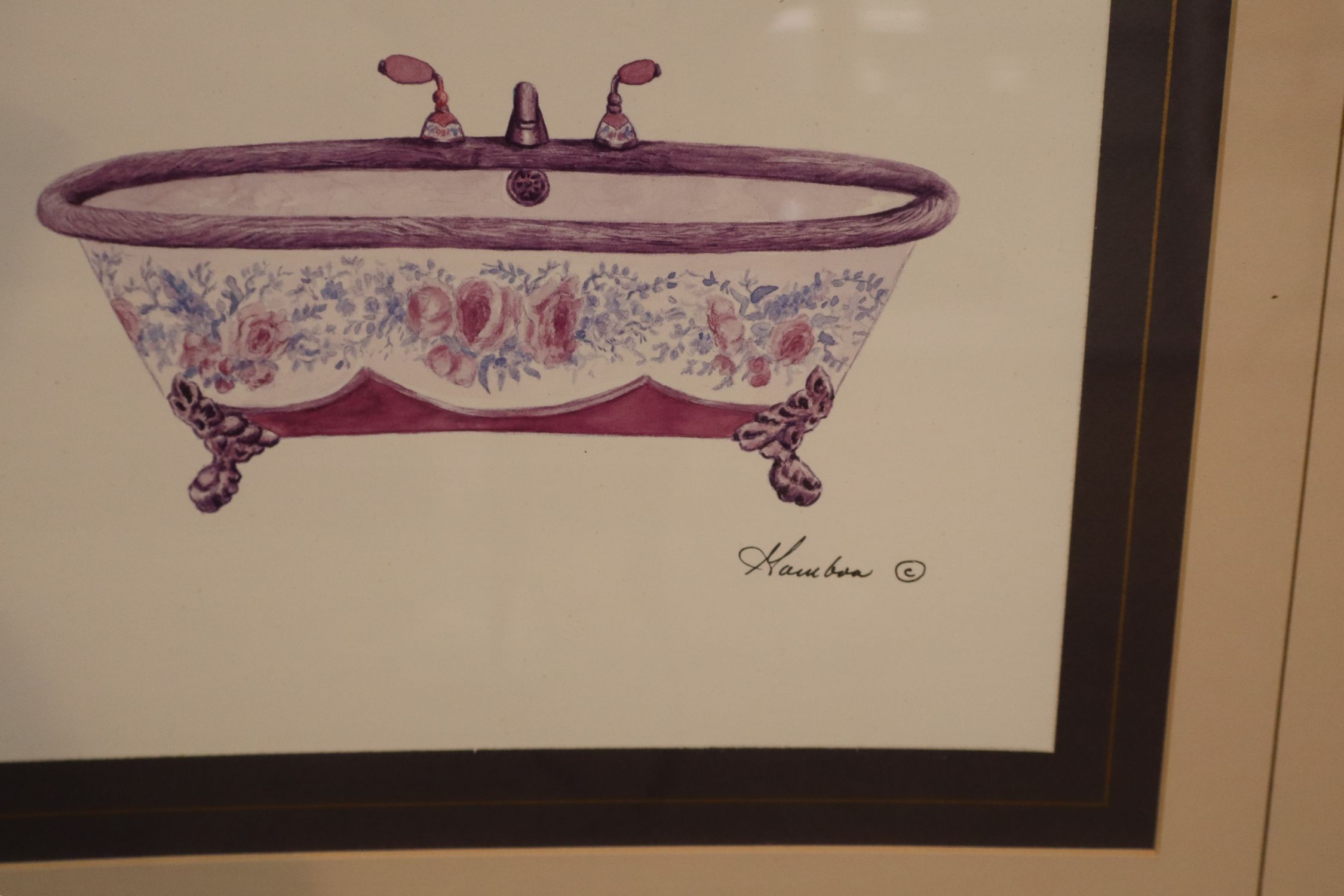 Pair Victorian Bathtub decorator prints
